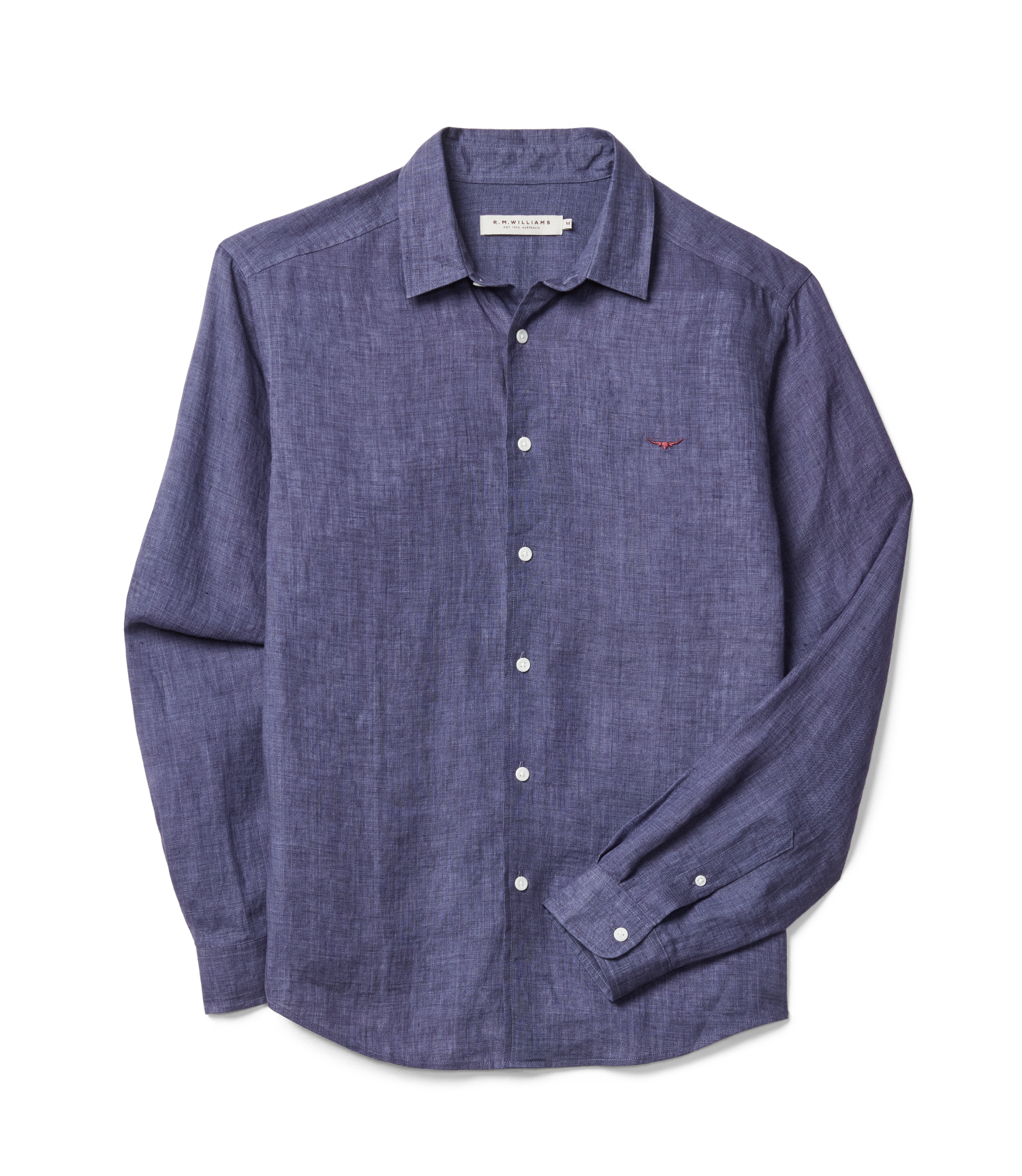 R.M. Williams Navy Newman Classic Linen Shirt #Colour_Navy