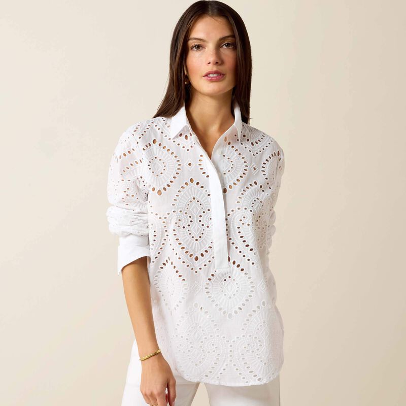Ariat White Millington Blouse #Colour_White