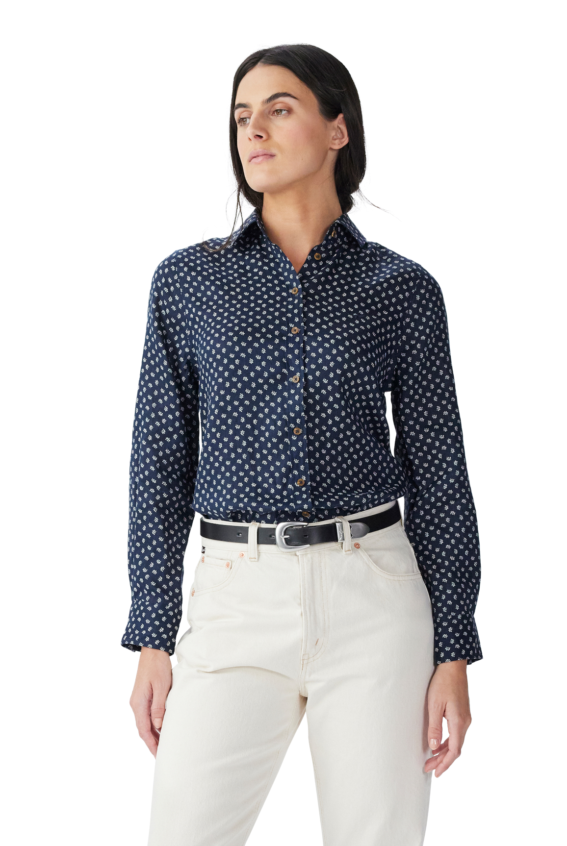 R.M. Williams Olney Print Linen Shirt #Colour_