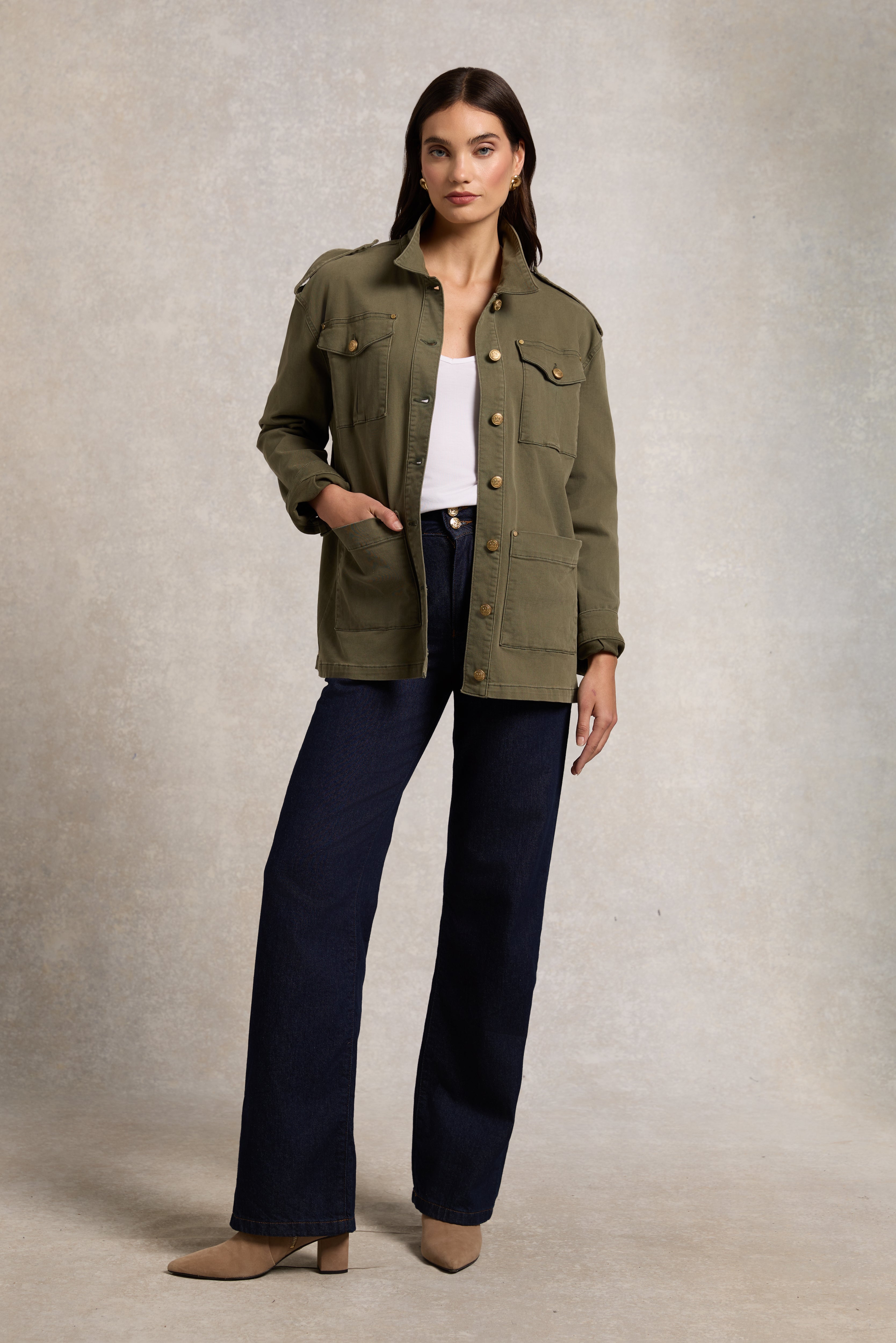 Holland Cooper Hunter Green Artillery Jacket #Colour_Hunter Green