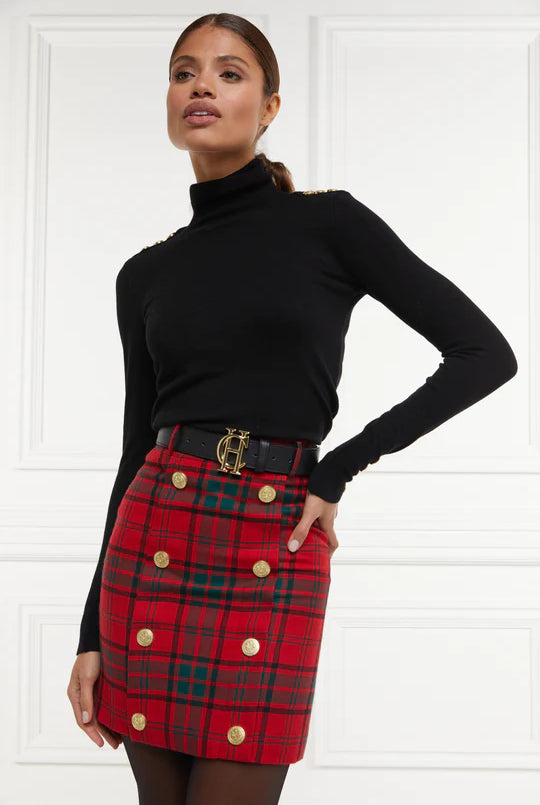 Holland Cooper Red Tartan Knightsbridge Skirt Tartan-OUTLET #Colour_Red Tartan