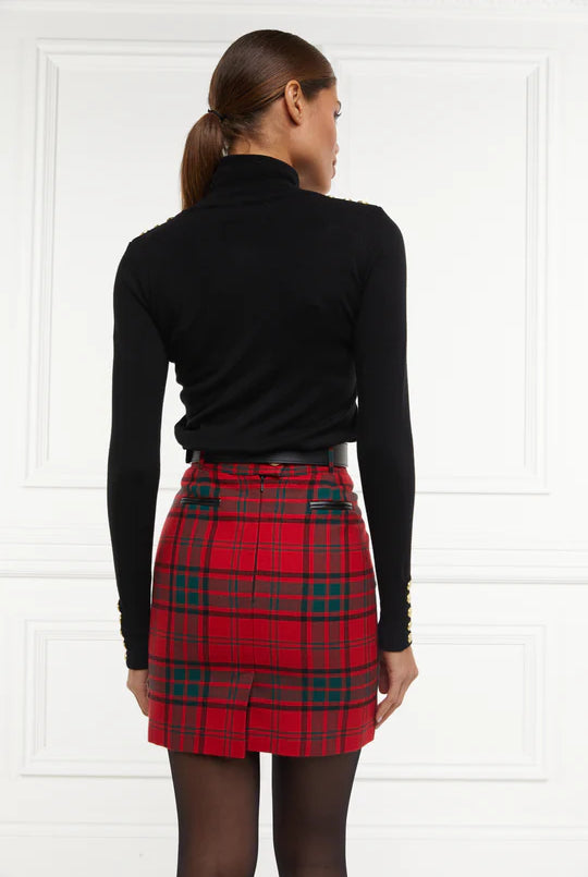 Holland Cooper Red Tartan Knightsbridge Skirt Tartan-OUTLET #Colour_Red Tartan
