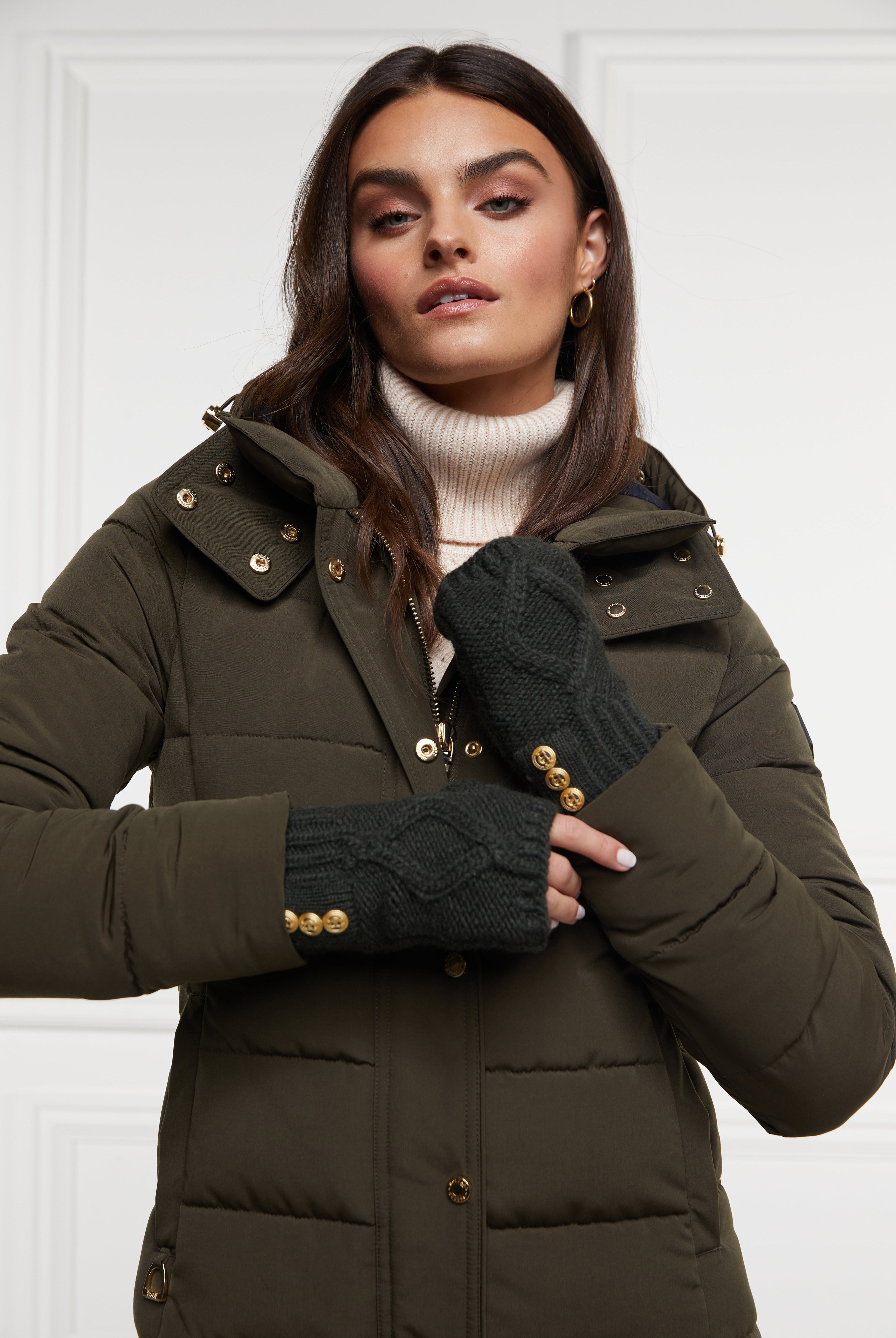 Cortina Fingerless Gloves - fern green - View 5