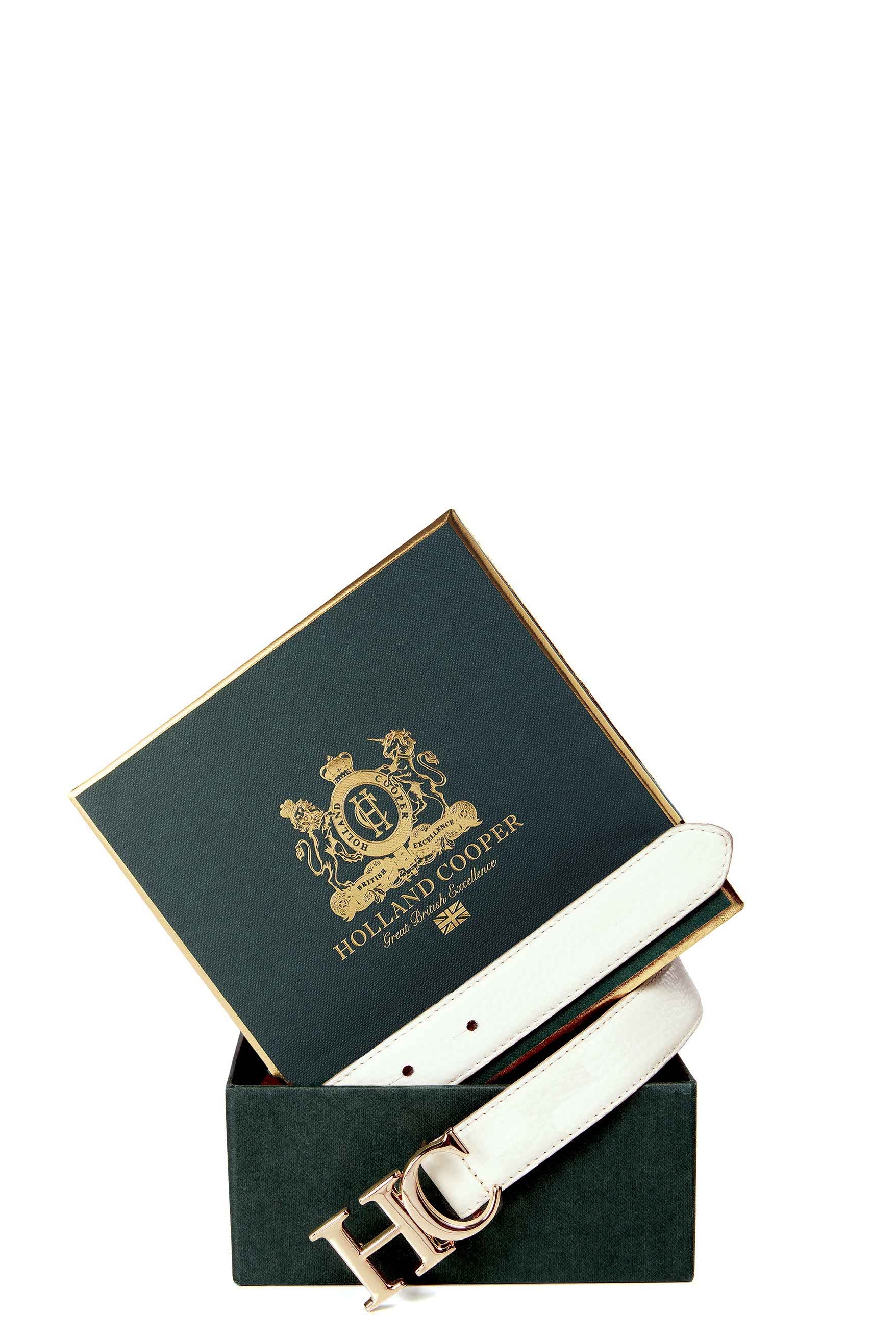 Atelier Slim Logo Belt - off white - L