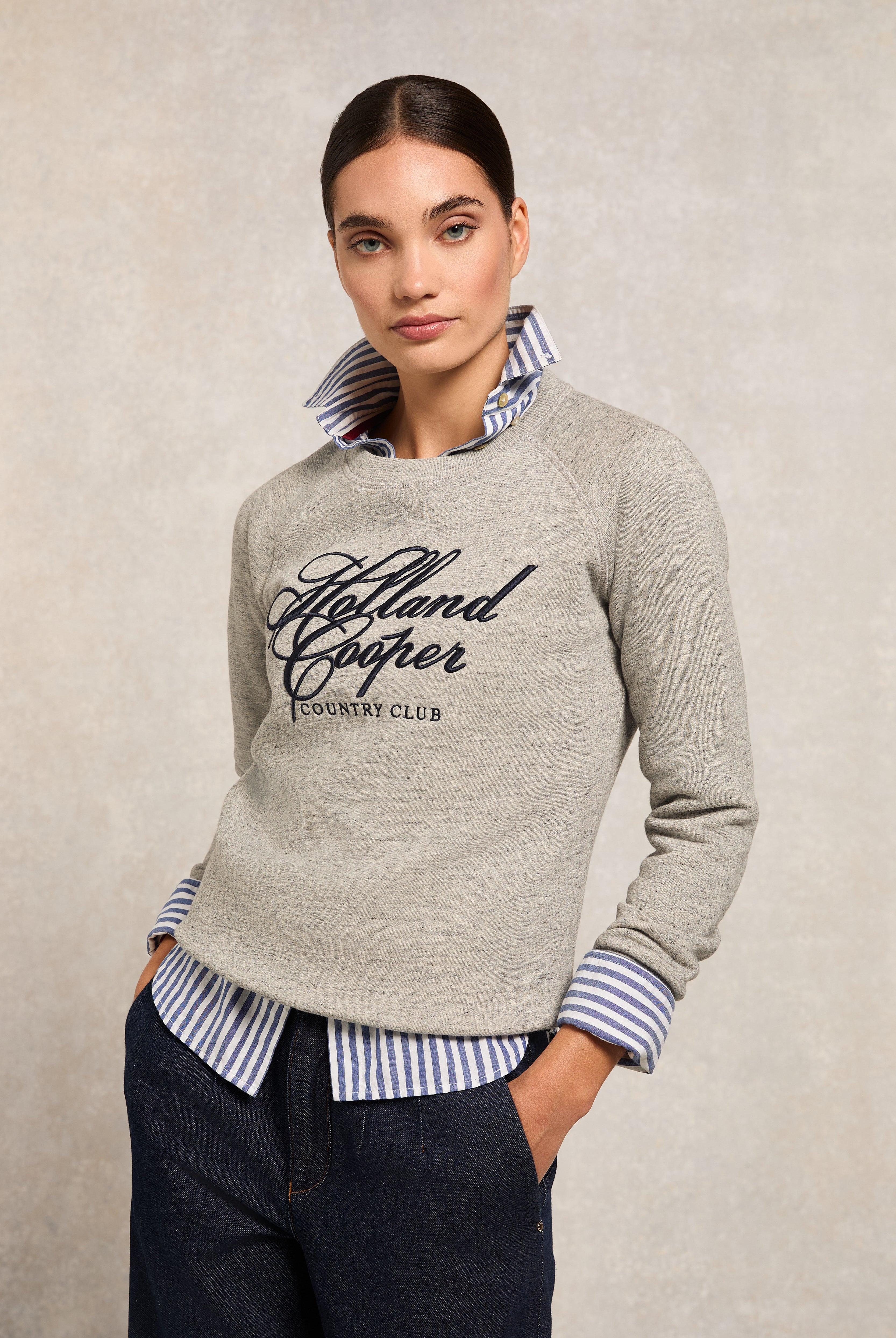 Country Club Crew Sweat - grit marl - XL