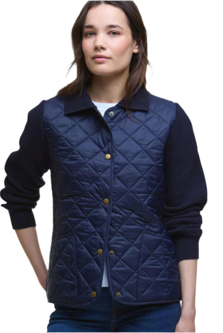 Barbour Navy Allendale Knitted Cardigan-OUTLET #Colour_Navy