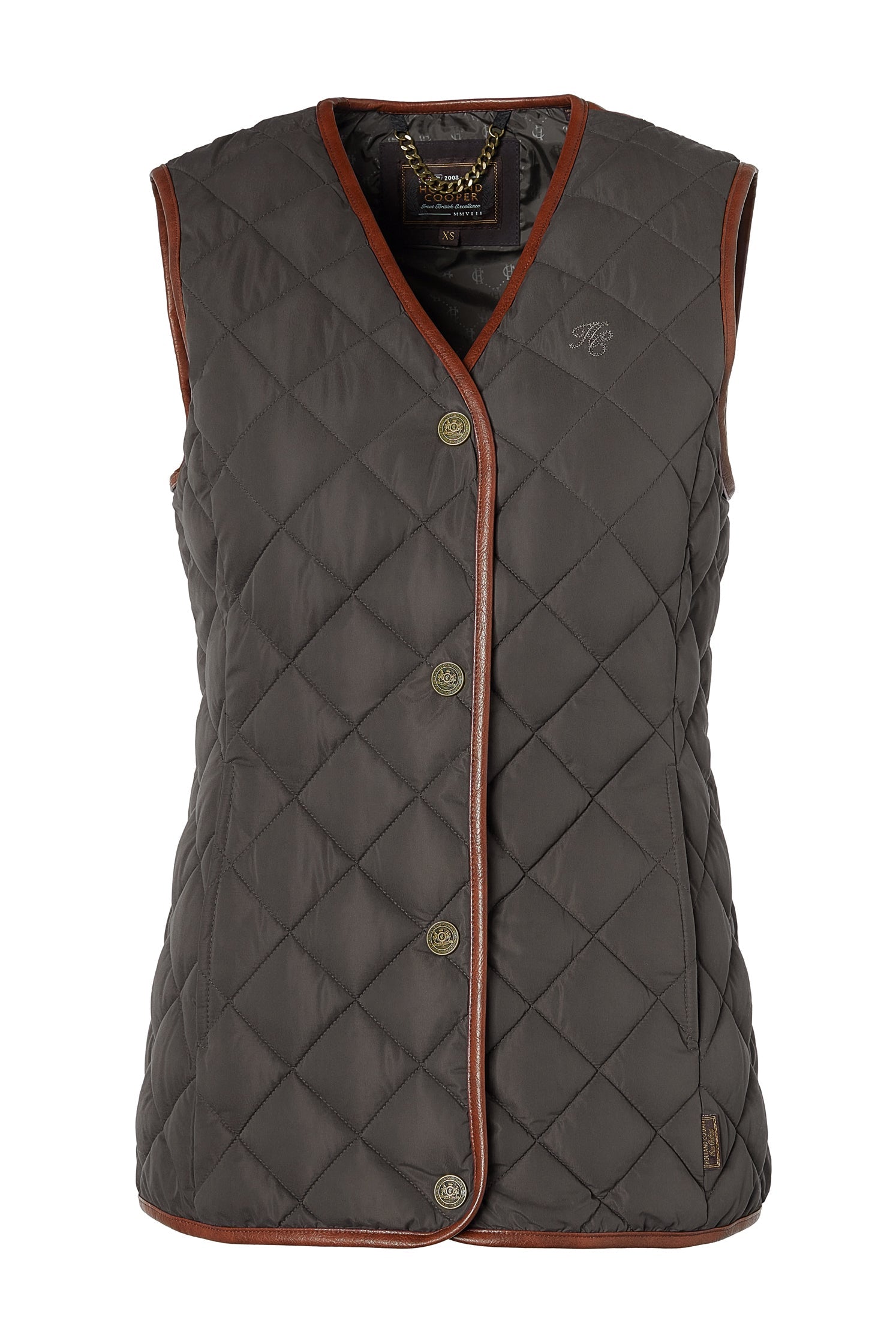 Holland Cooper Dark Olive Adlestrop Gilet #Colour_Dark Olive
