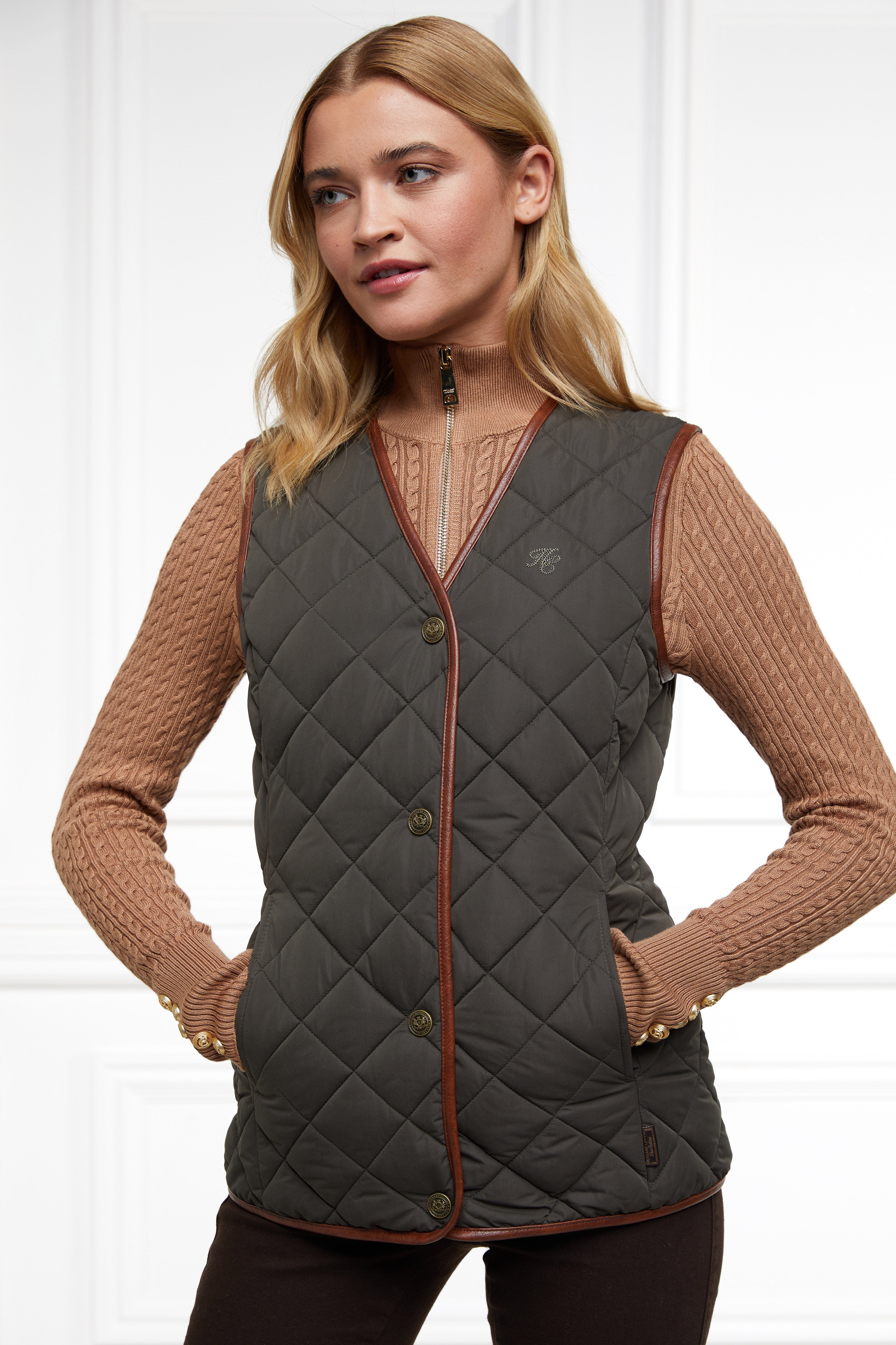 Holland Cooper Dark Olive Adlestrop Gilet #Colour_Dark Olive