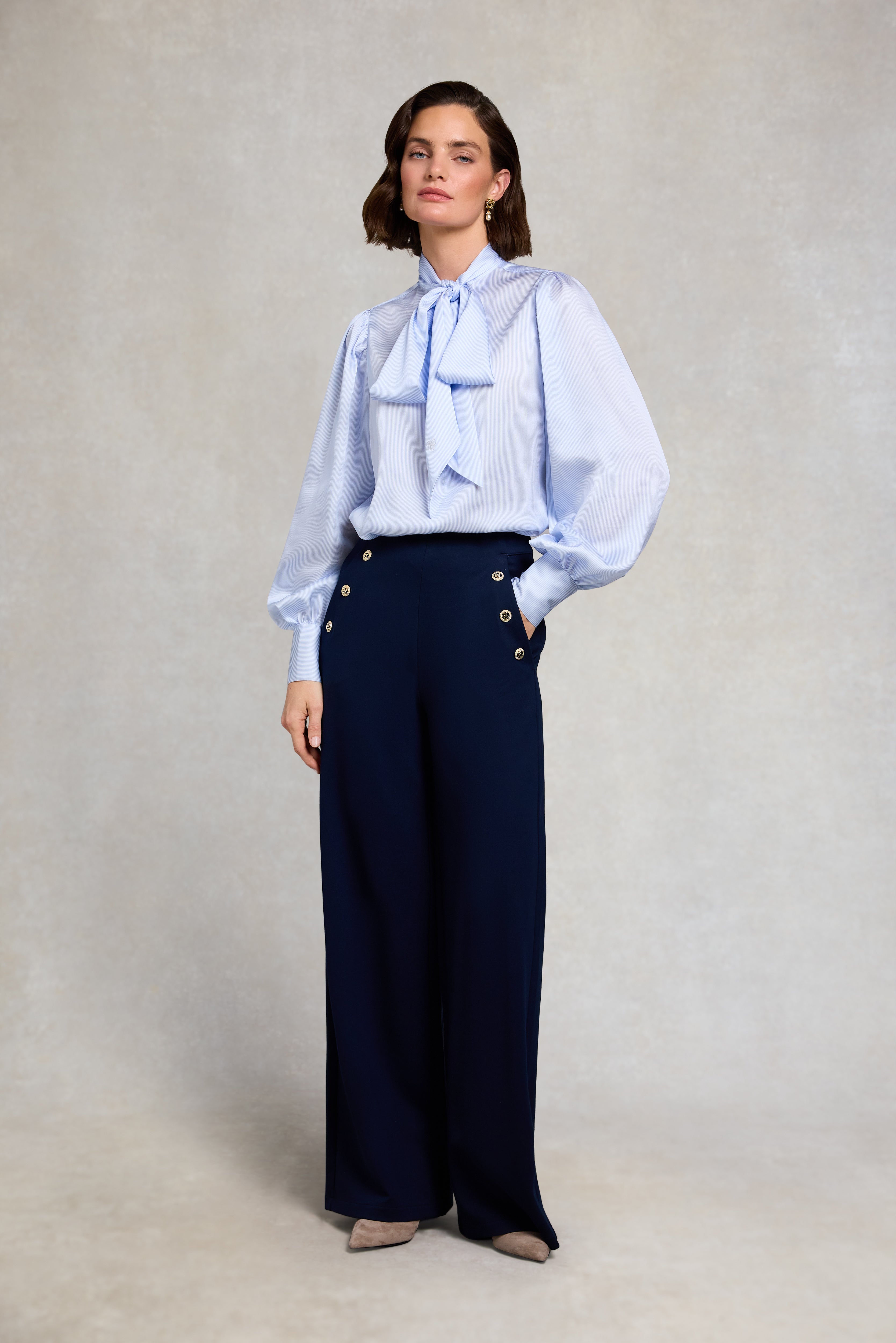 Holland Cooper Sky Stripe Ariella Blouse #Colour_Sky Stripe