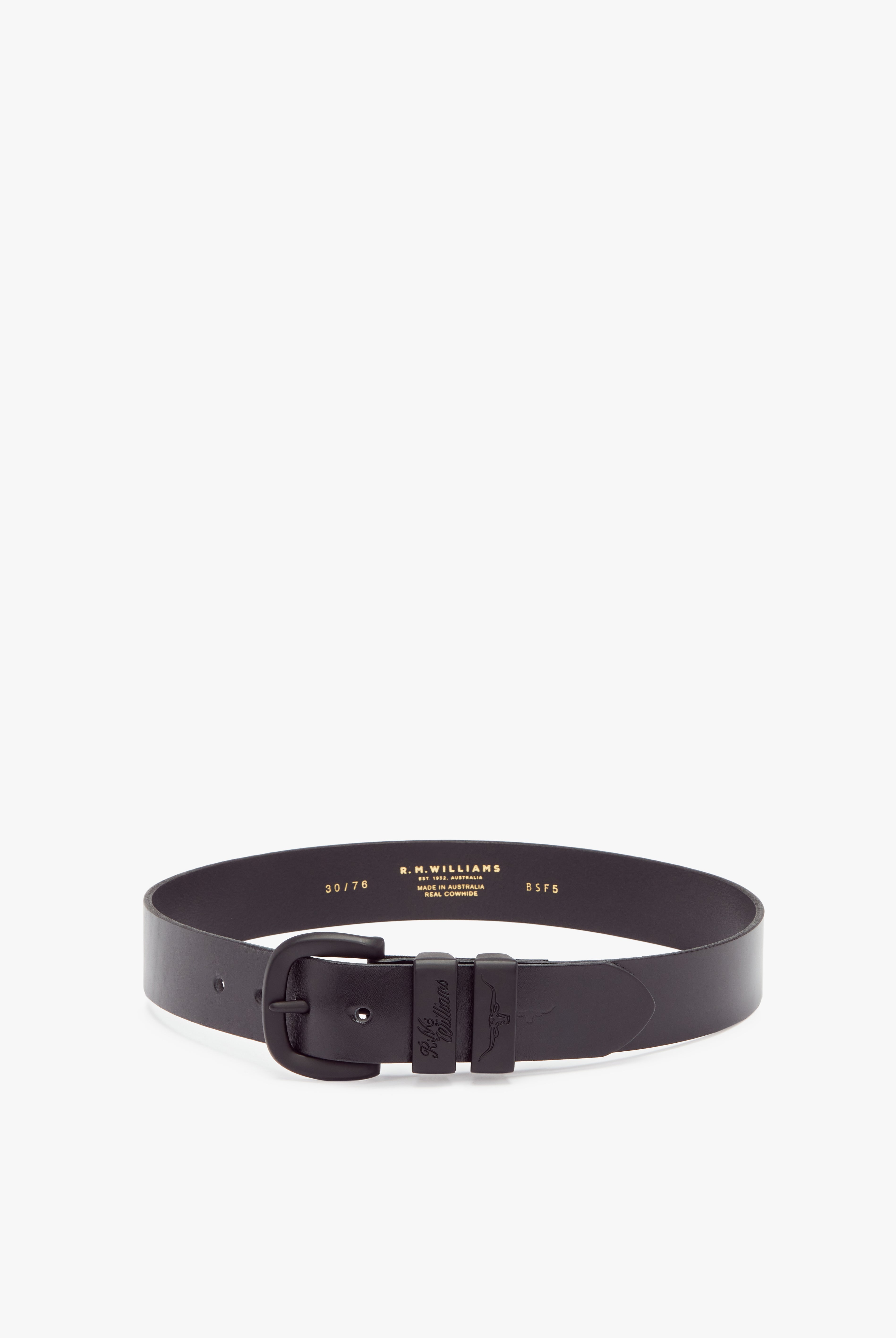 R.M. Williams Drover Belt #Colour_Black/Black