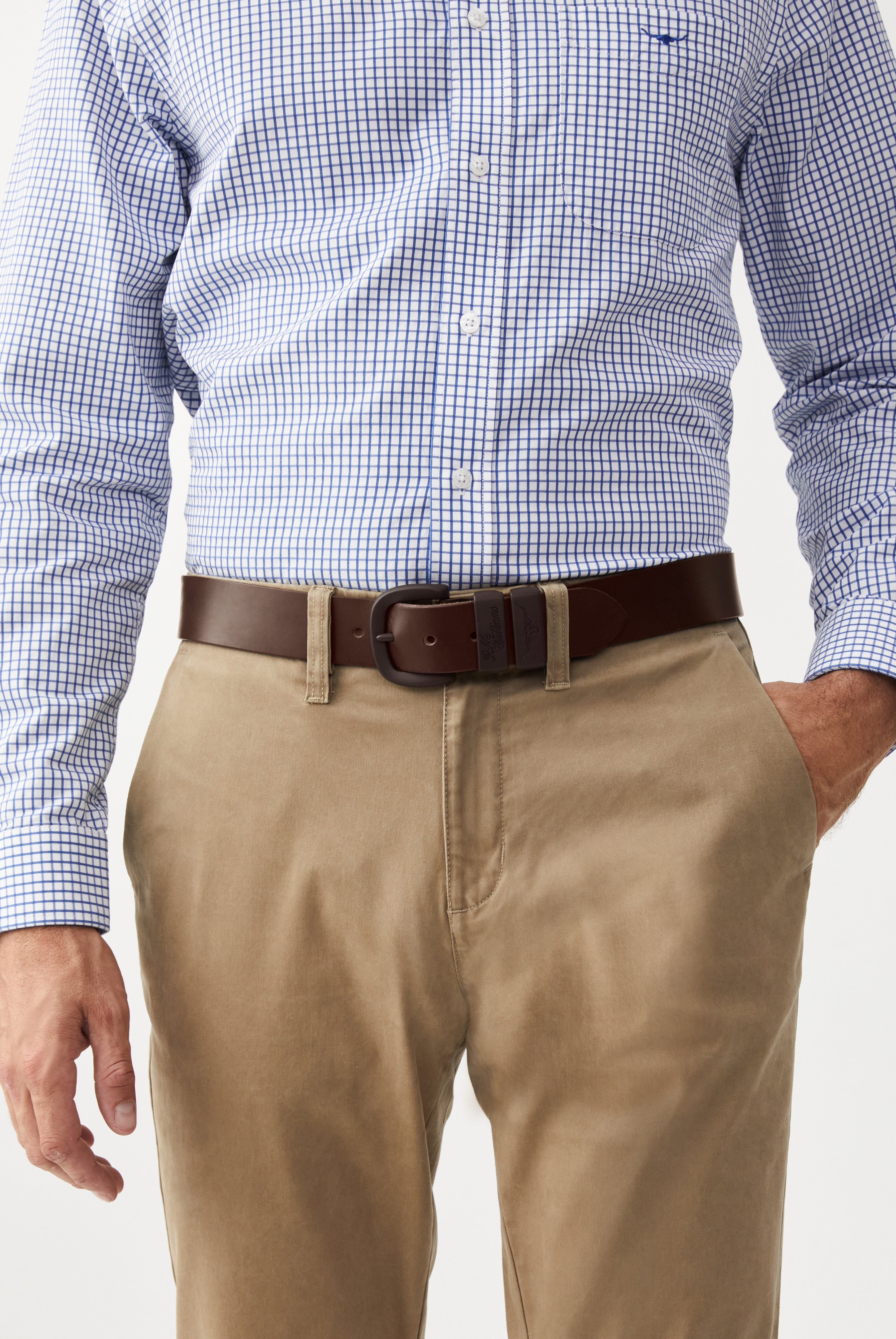 R.M. Williams Drover Belt #Colour_Chocolate
