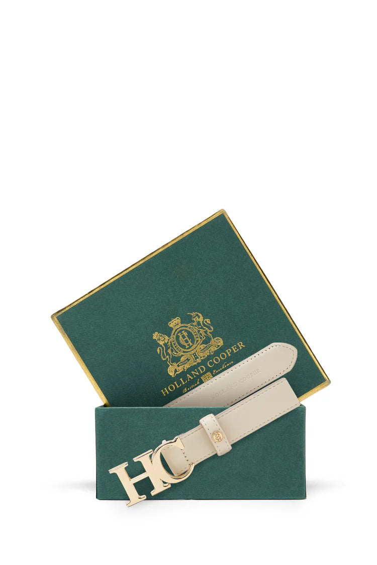 Holland Cooper Cream Atelier Slim Belt Soft #Colour_Cream