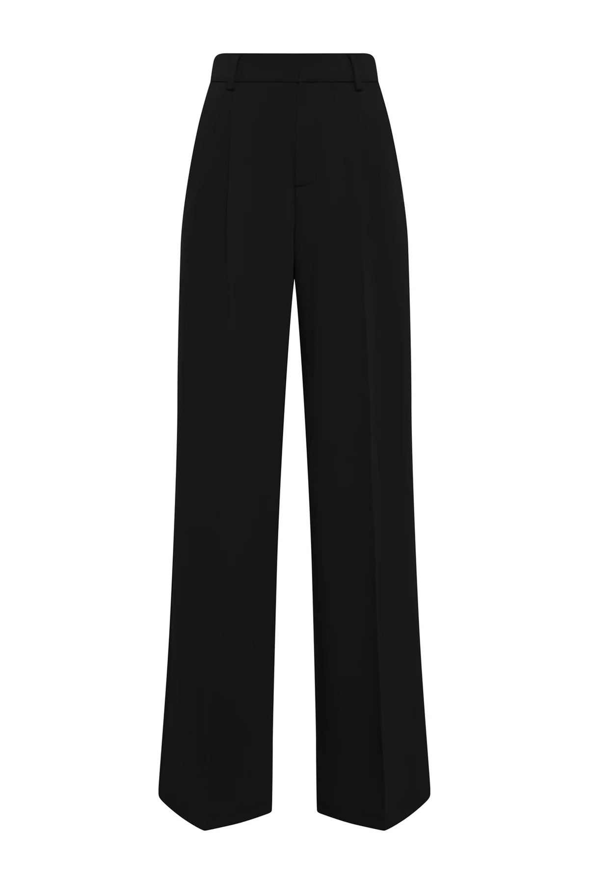 Holland Cooper Pleated Wide Leg Trouser #Colour_Black