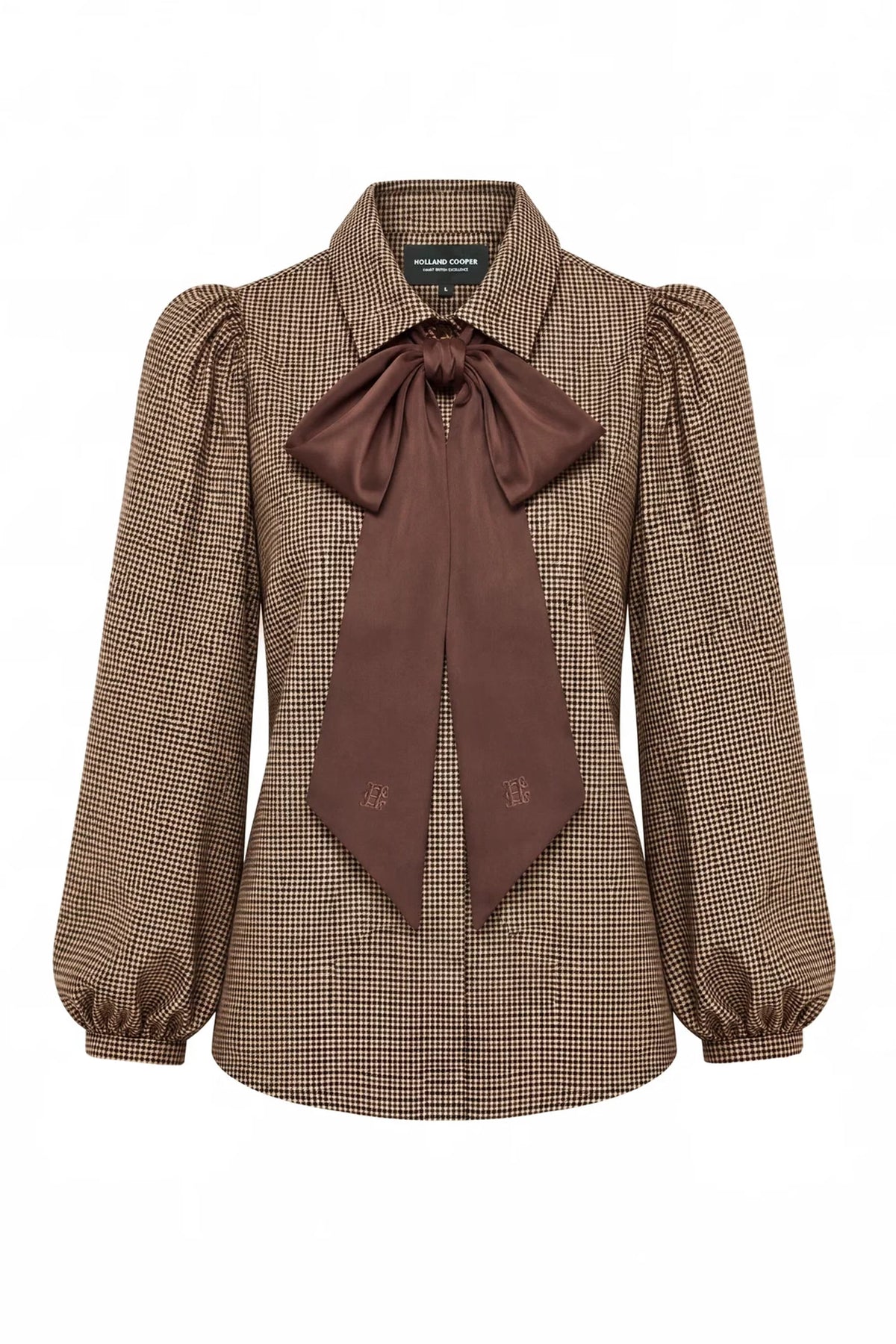 Holland Cooper Burford Blouse #Colour_Coffee Gingham
