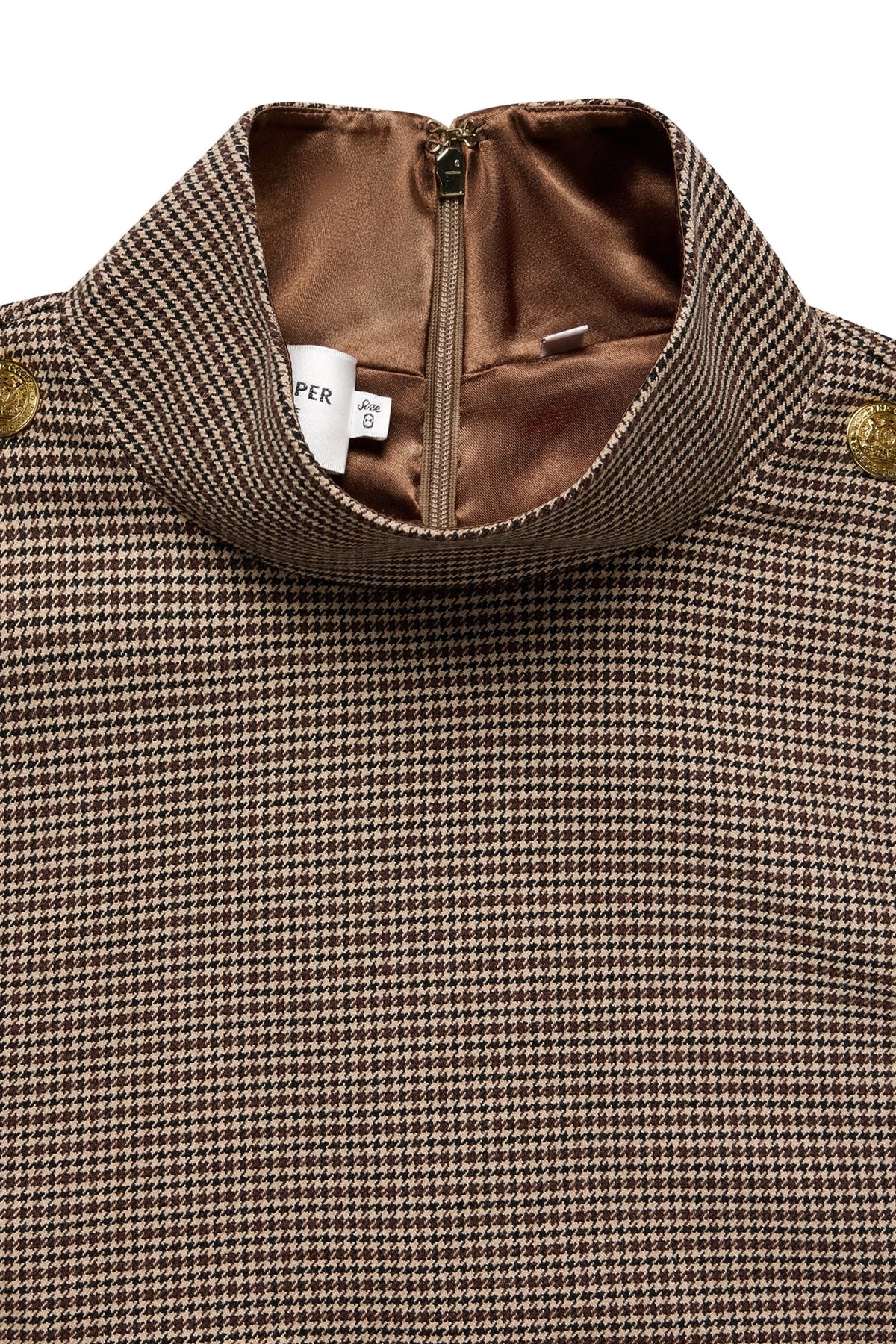 Holland Cooper Cara Country Mini Dress #Colour_Mocha Houndstooth