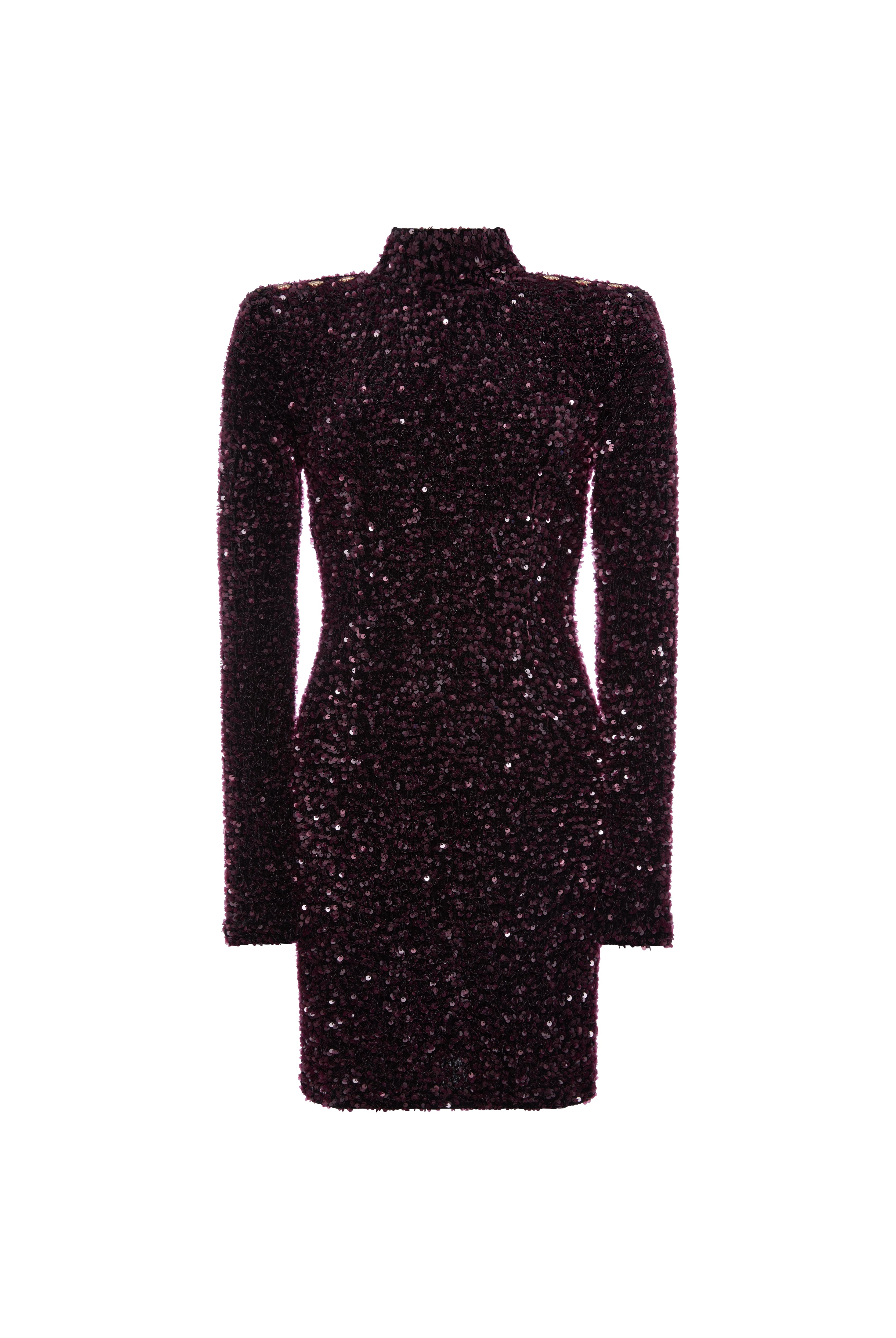 Holland Cooper Cara Sequin Mini Dress #Colour_Burgundy