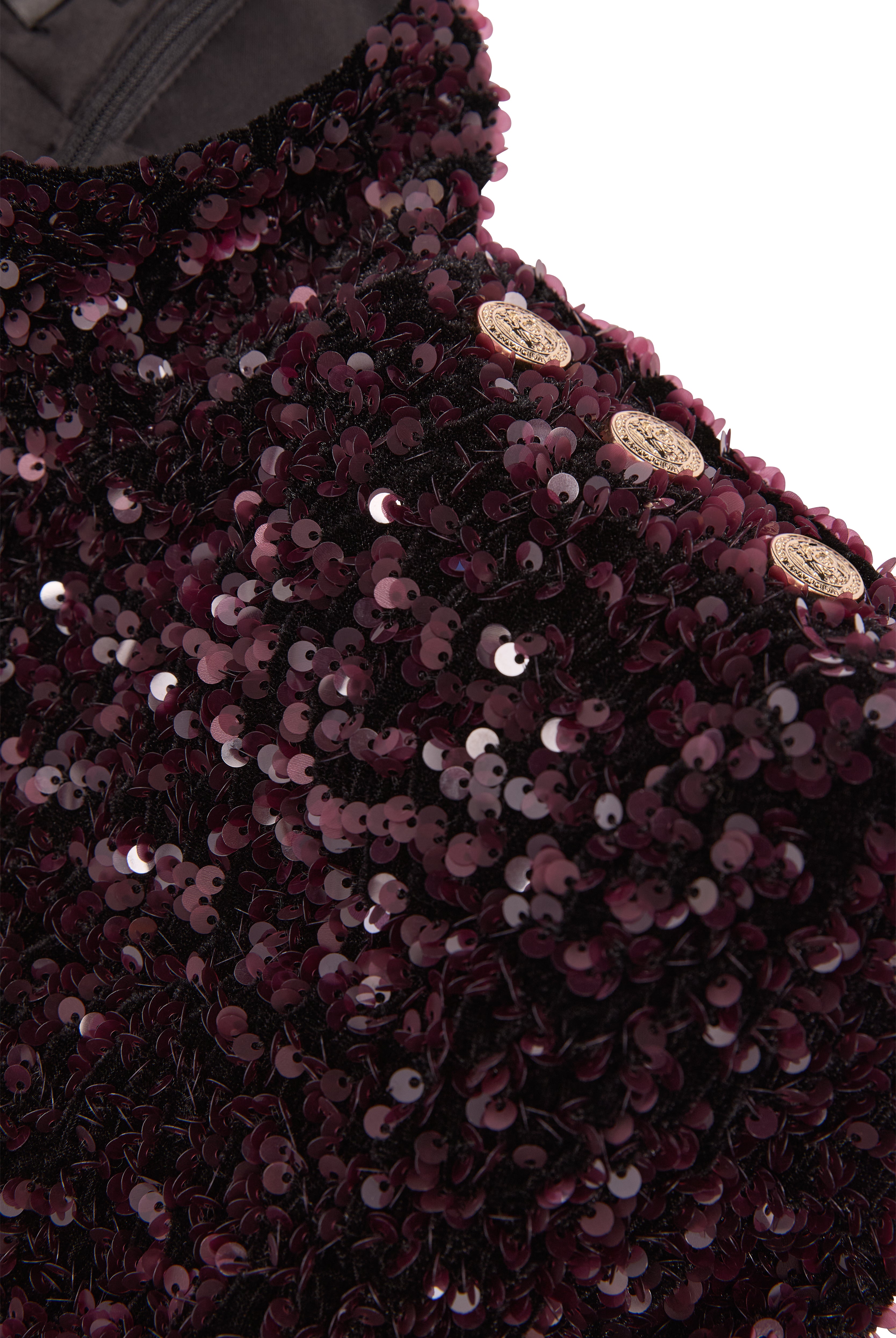 Holland Cooper Cara Sequin Mini Dress #Colour_Burgundy