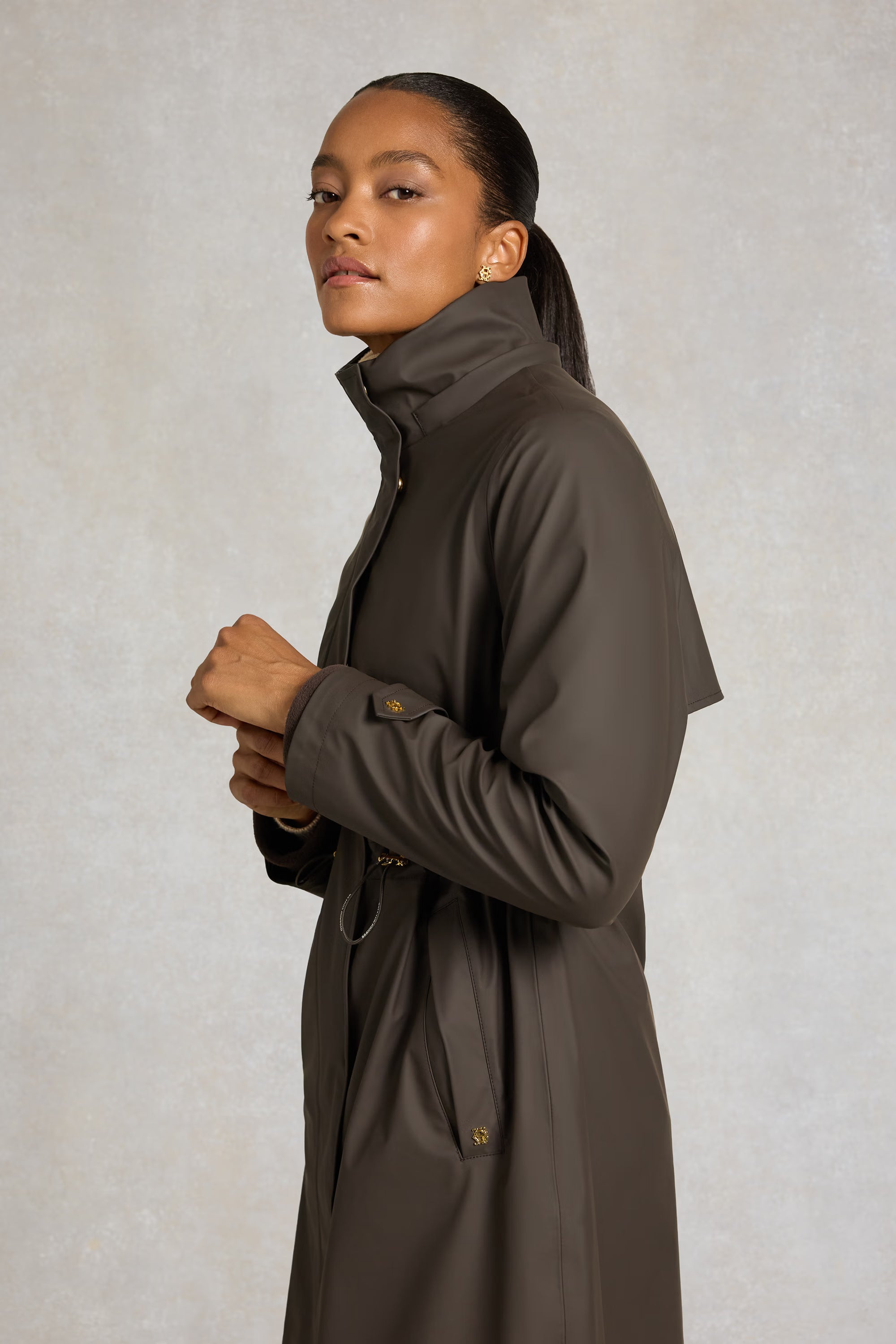 Holland Cooper Chartwell Waterproof Parka #Colour_Chocolate