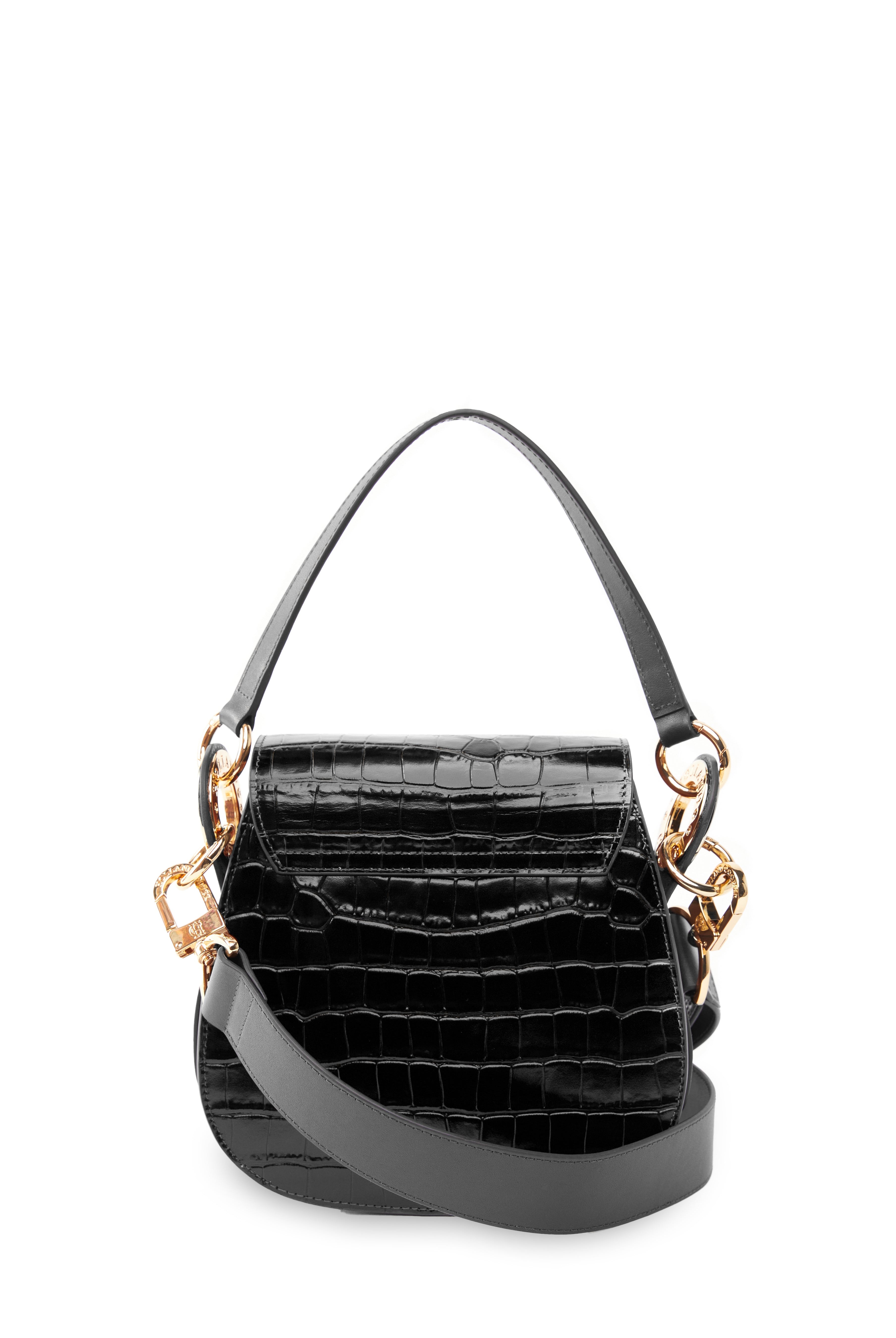 Chelsea Saddle Bag - black croc - View 31