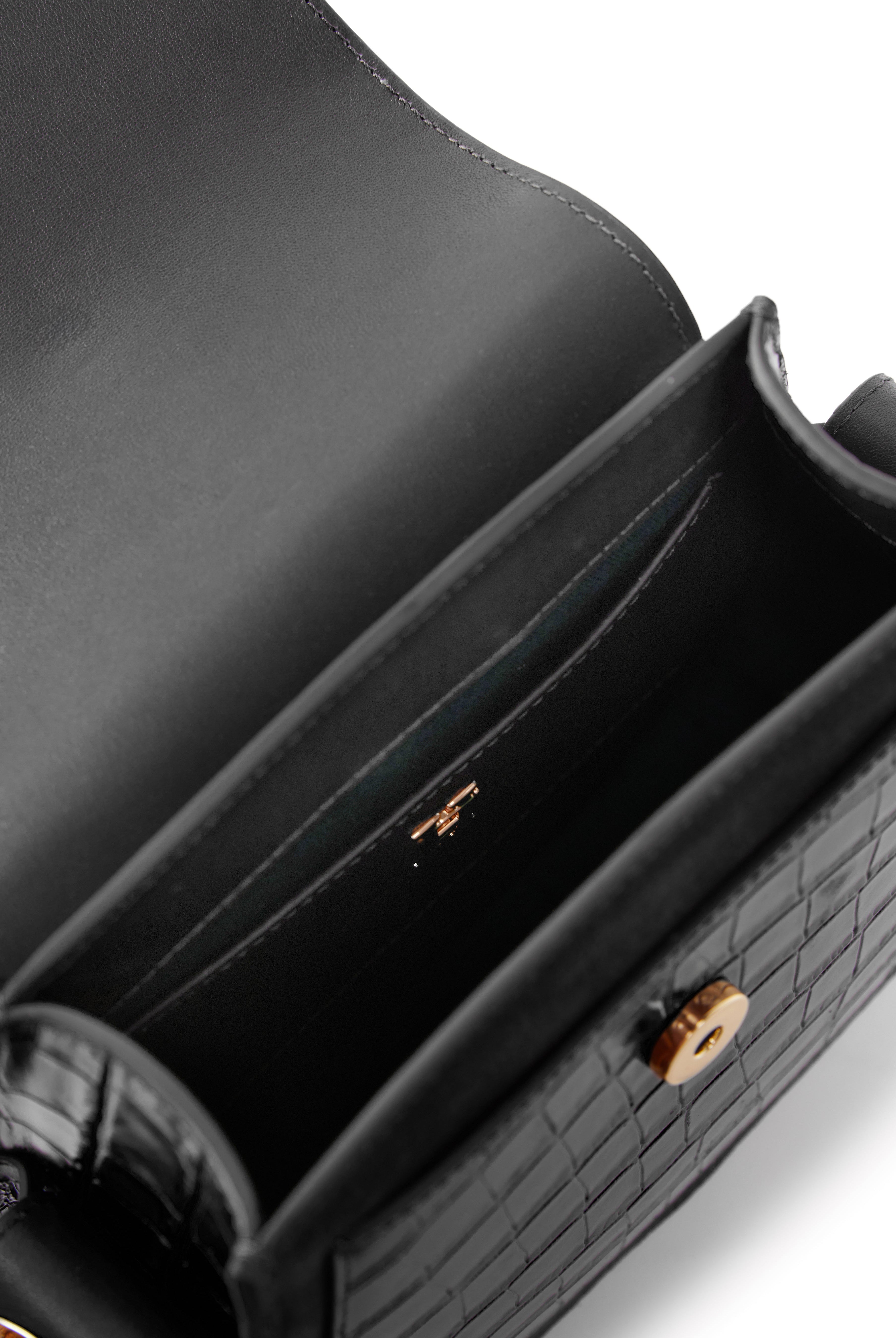 Chelsea Saddle Bag - black croc - View 30