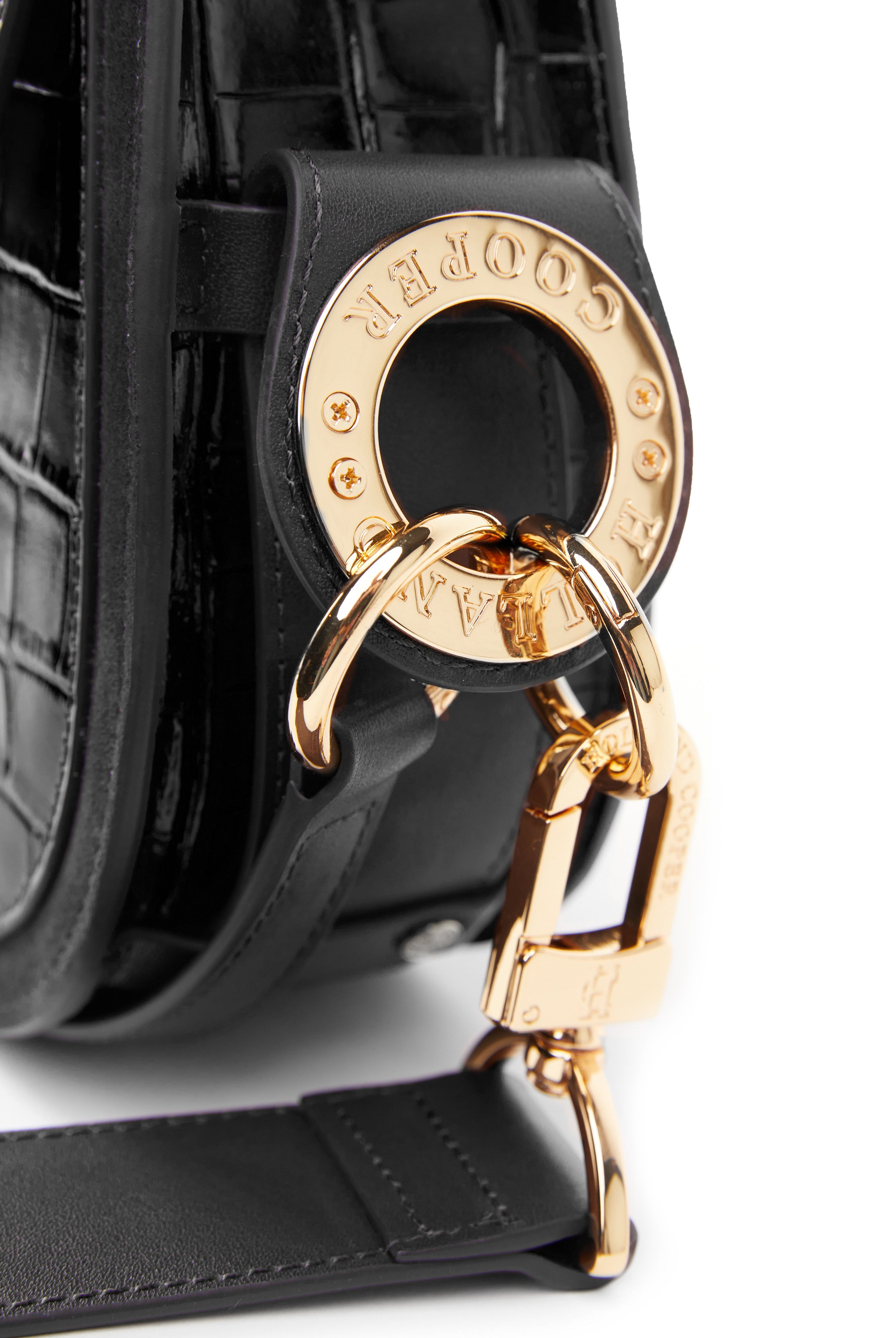 Chelsea Saddle Bag - black croc - View 35