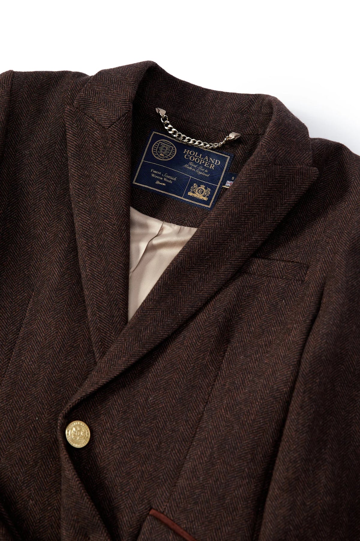 Holland Cooper Highgrove Coat #Colour_Chocolate Herringbone