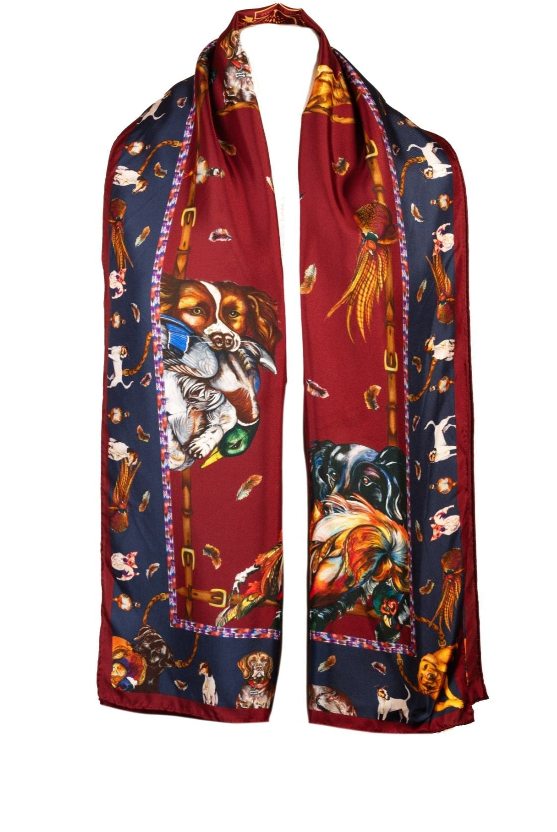 Clare Haggas Wool/Silk Shawl #Colour_Dogs Life Navy & Cobalt