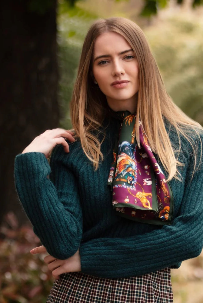 Clare Haggas Narrow Its a Dogs Life #Colour_Hunter Green & Oxblood