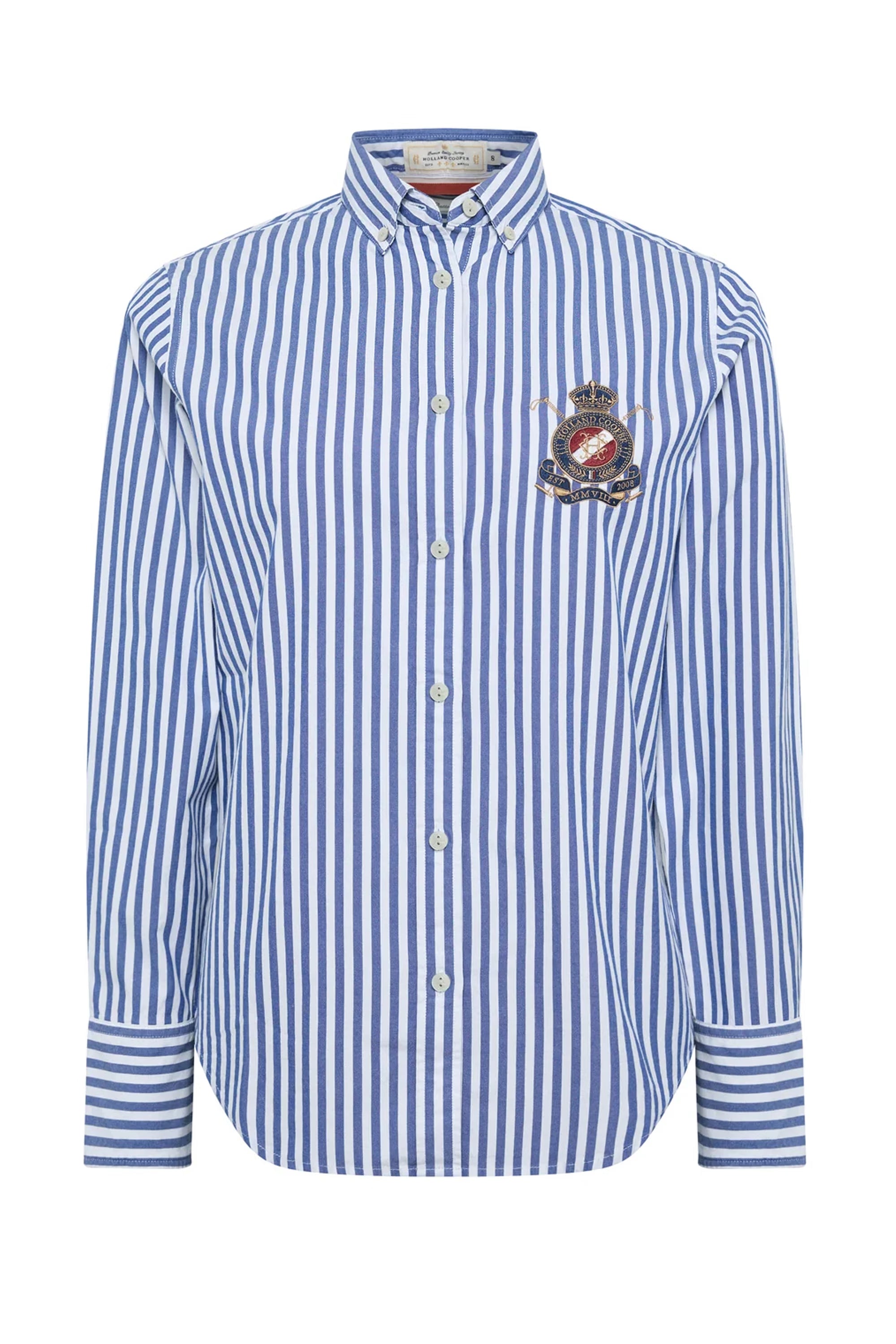 Holland Cooper Classic Button Down Shirt #Colour_Navy Stripe