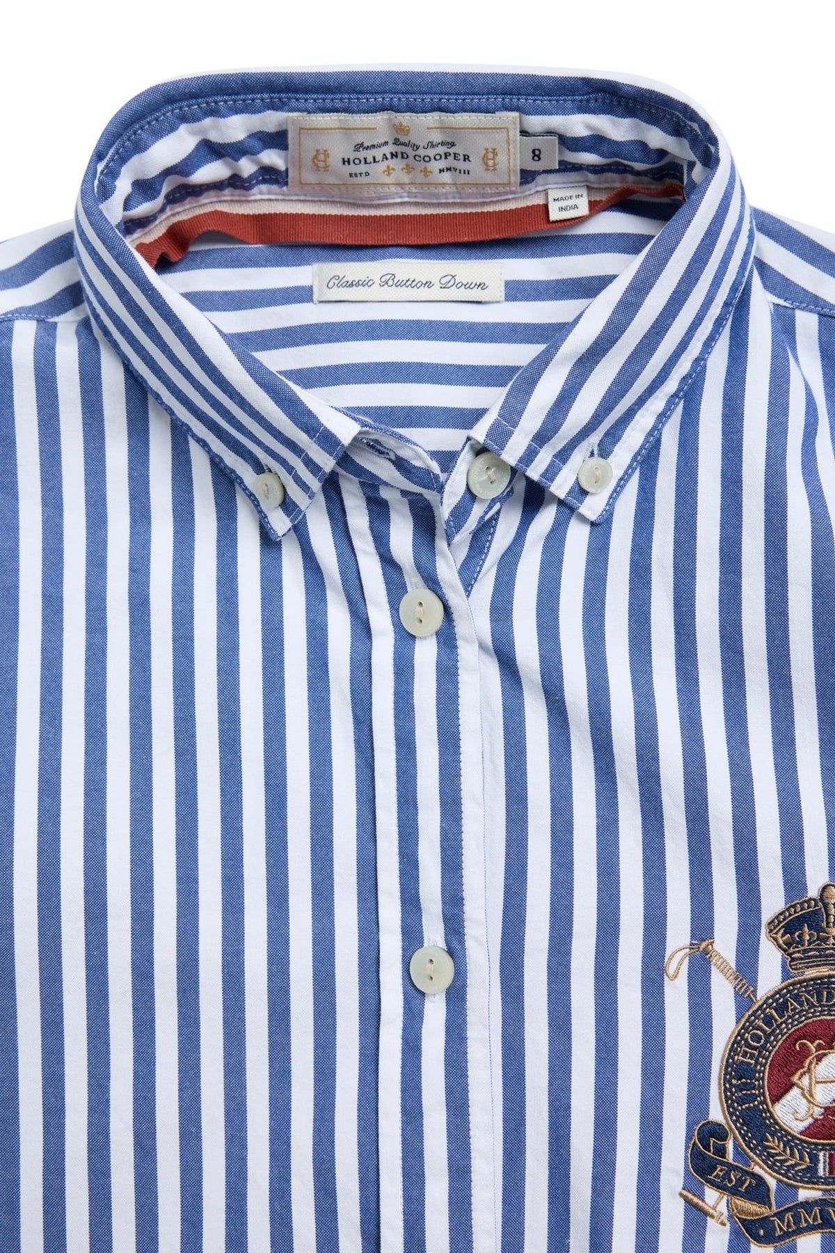 Holland Cooper Classic Button Down Shirt #Colour_Navy Stripe