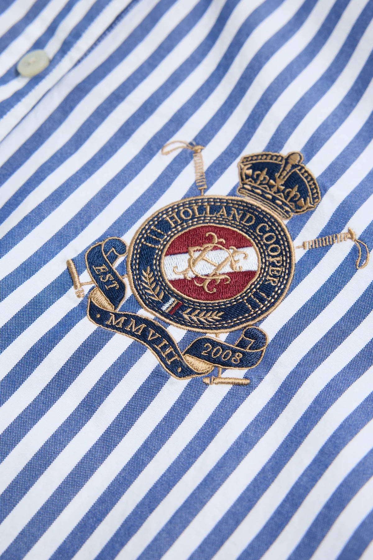 Holland Cooper Classic Button Down Shirt #Colour_Navy Stripe