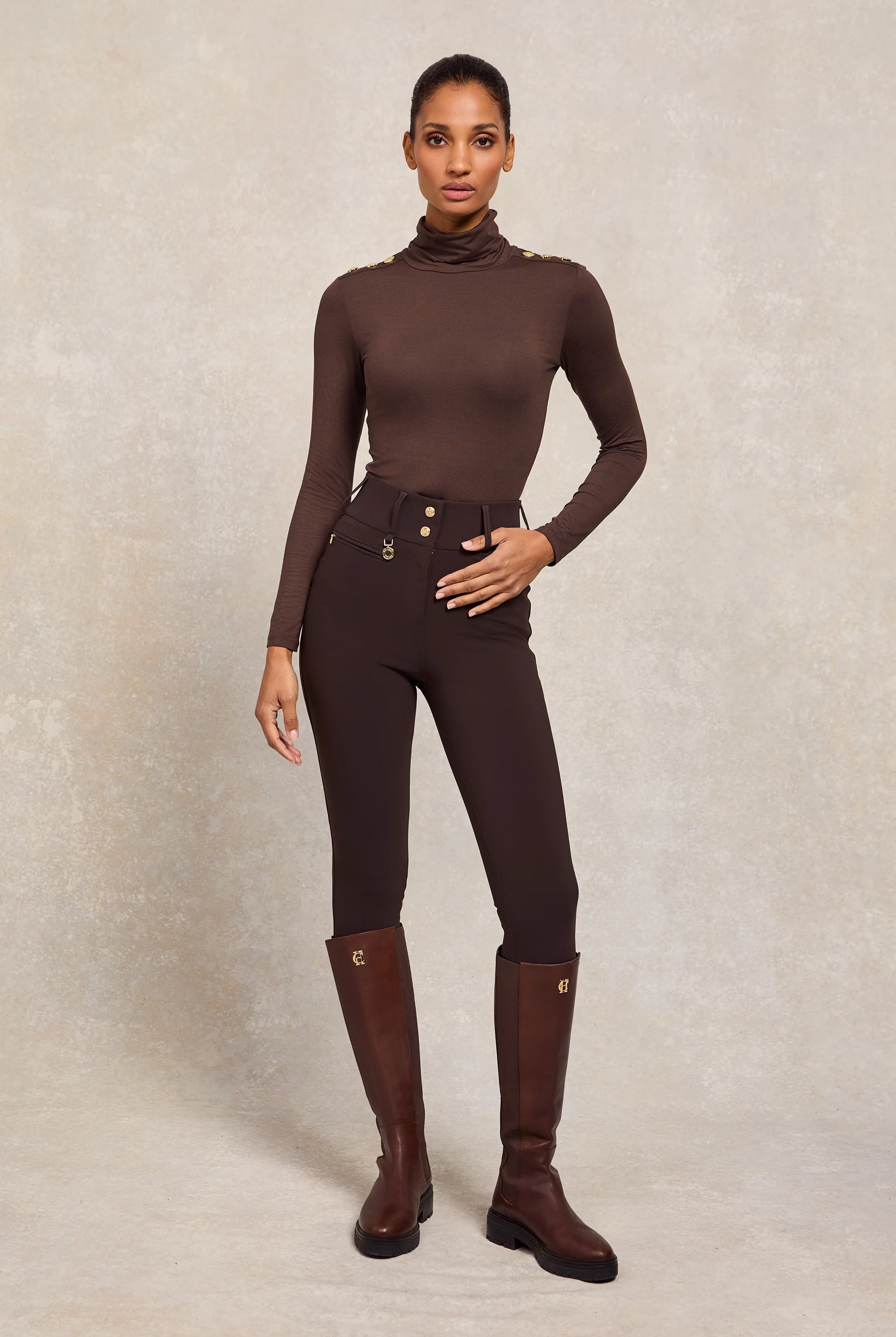 Holland Cooper Contour Trouser #Colour_Chocolate