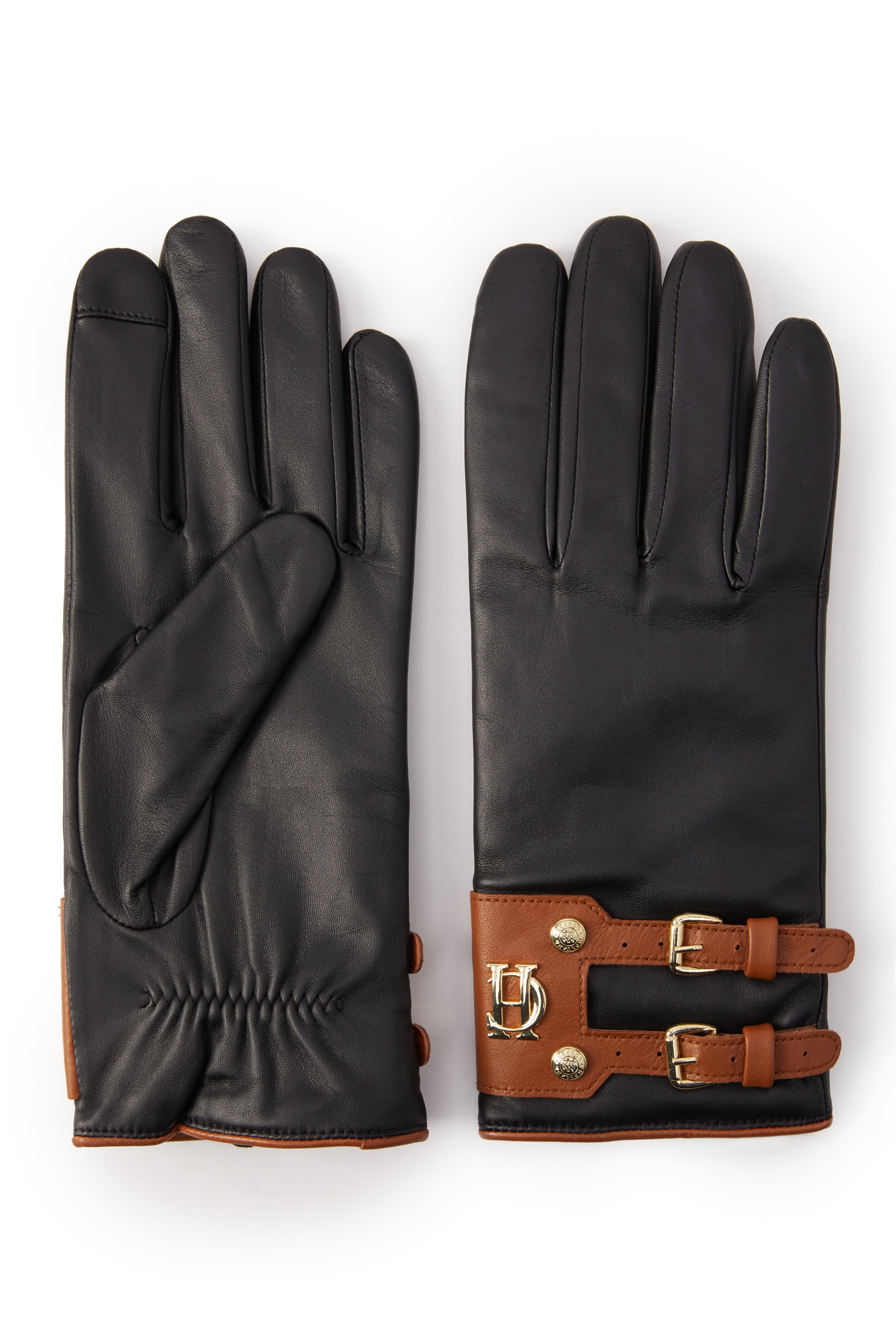 Contrast Leather Gloves - Gallery Image 37