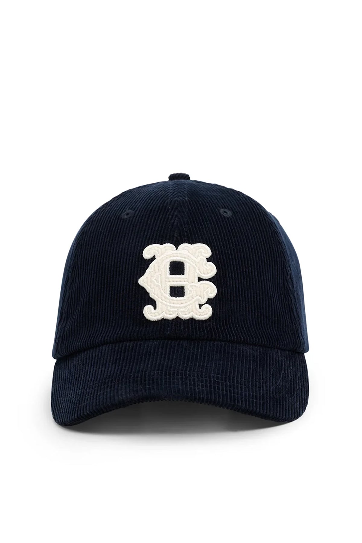 Holland Cooper Corduroy Heraldic Cap #Colour_Navy Ecru