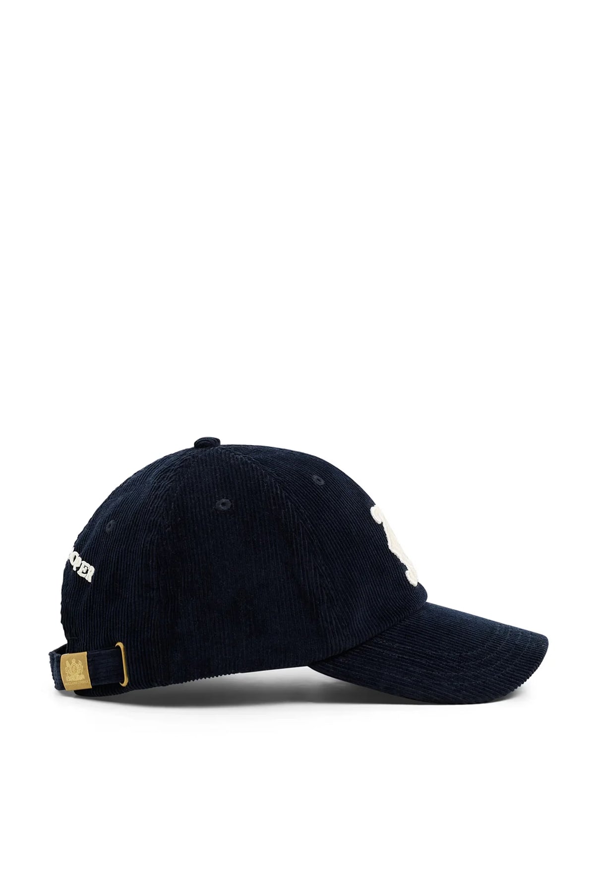 Holland Cooper Corduroy Heraldic Cap #Colour_Navy Ecru