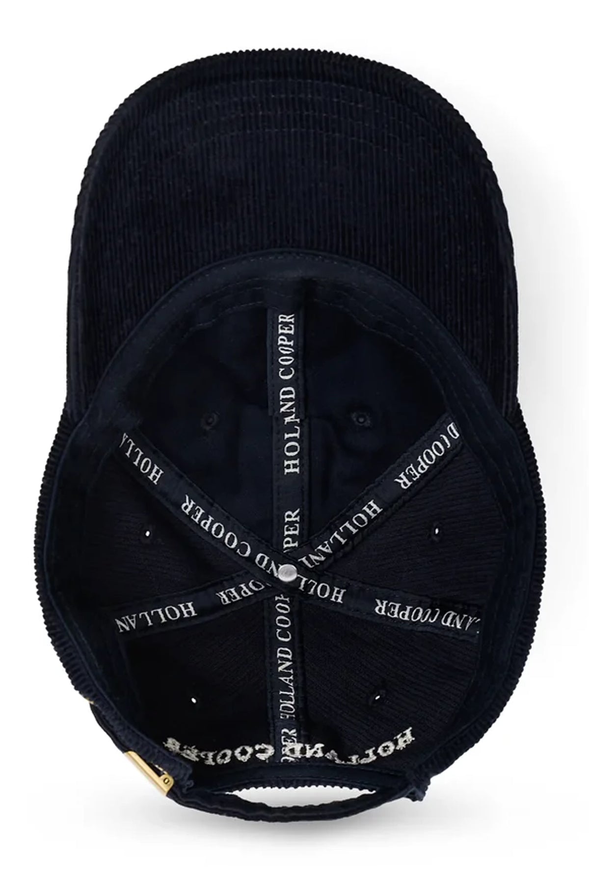 Holland Cooper Corduroy Heraldic Cap #Colour_Navy Ecru