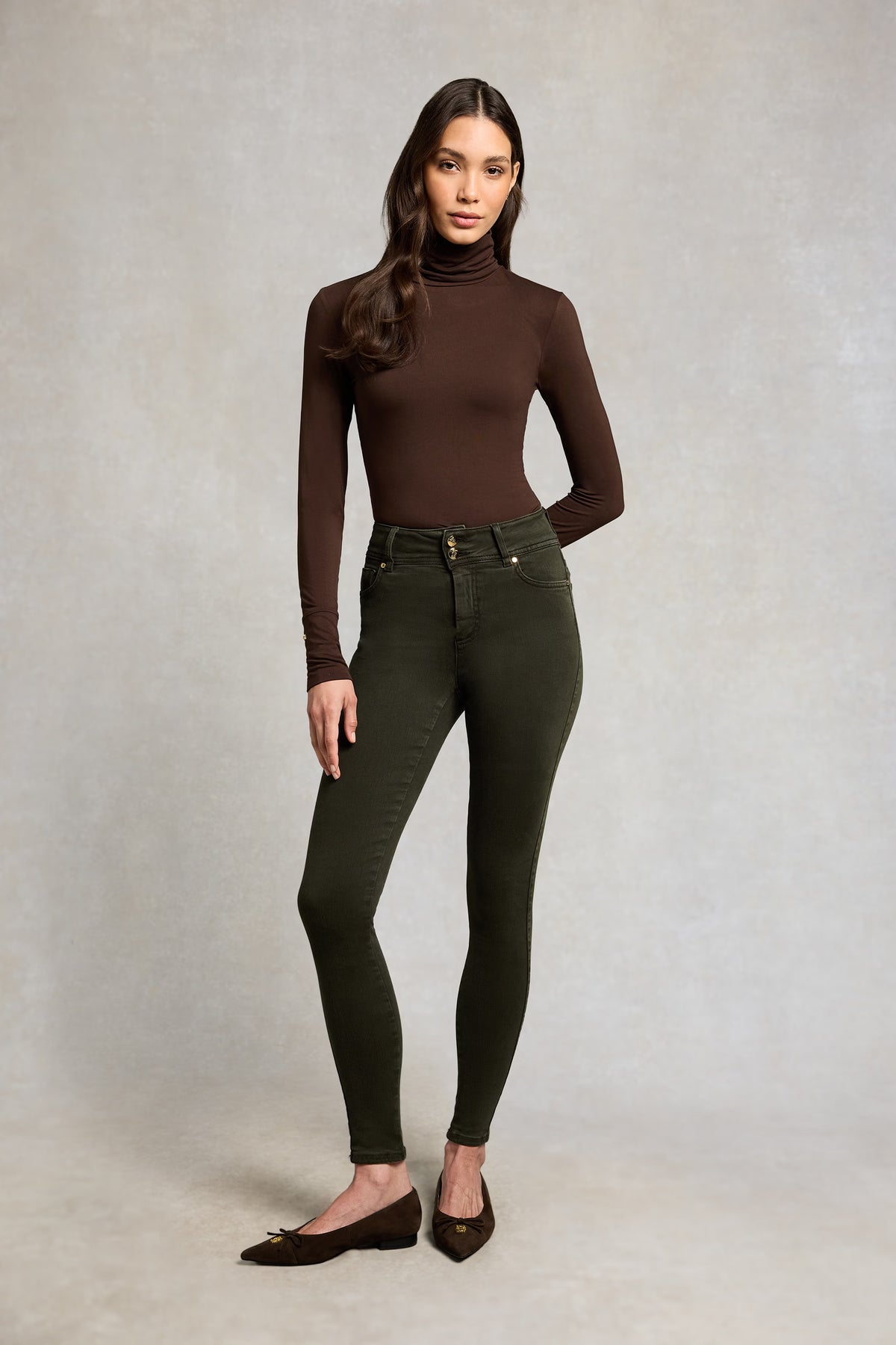 Holland Cooper Contour Skinny Jean #Colour_Dark Pine