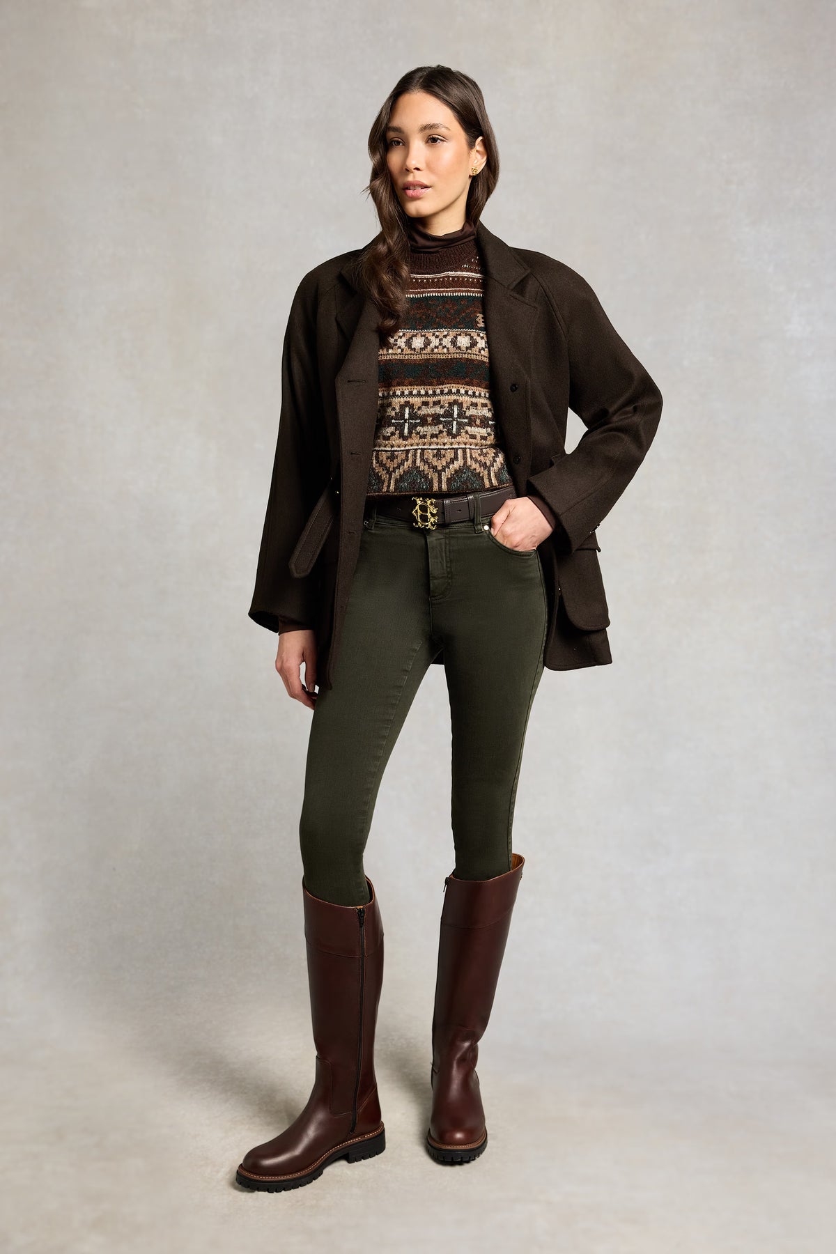 Holland Cooper Contour Skinny Jean #Colour_Dark Pine