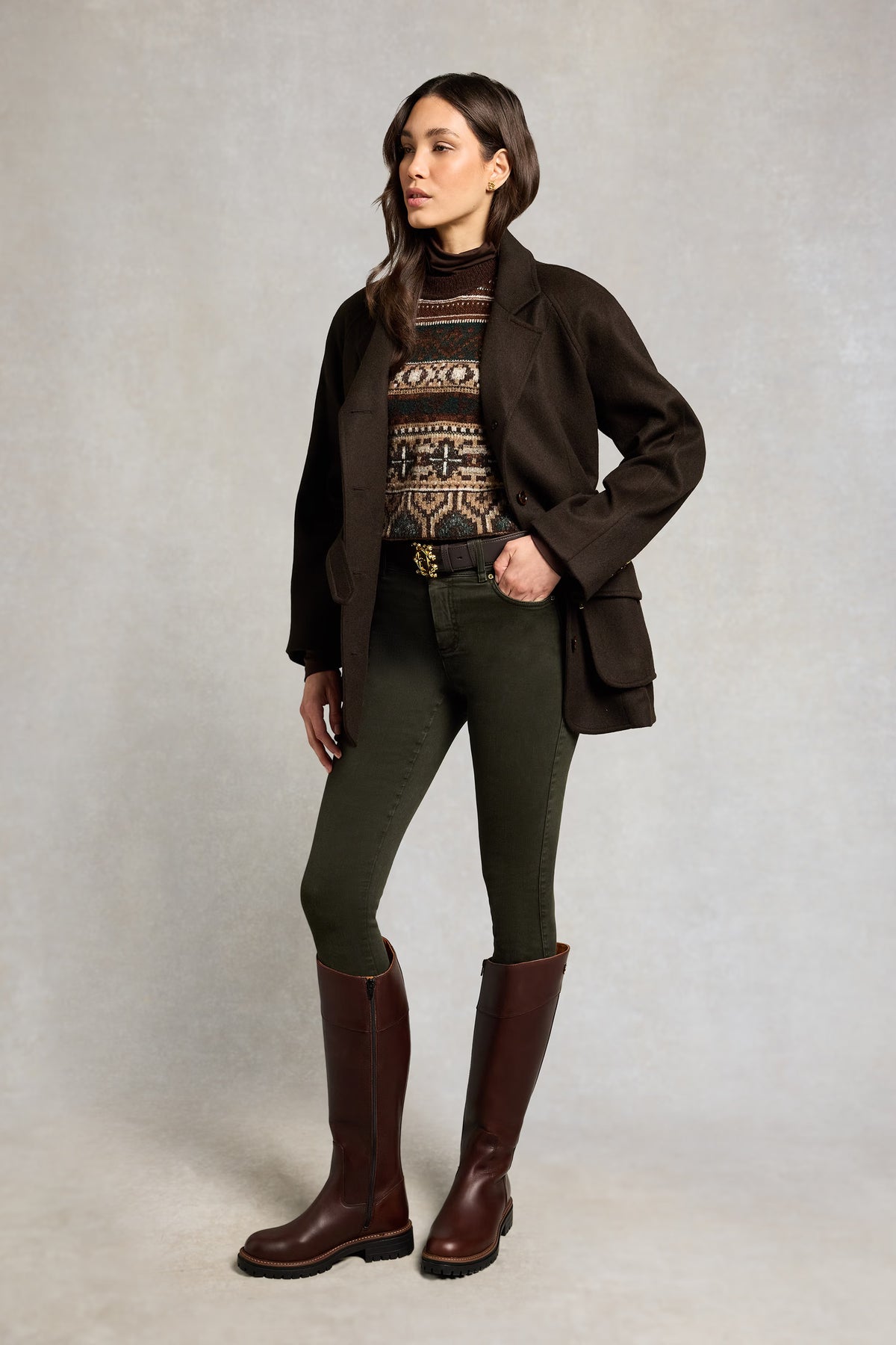 Holland Cooper Contour Skinny Jean #Colour_Dark Pine
