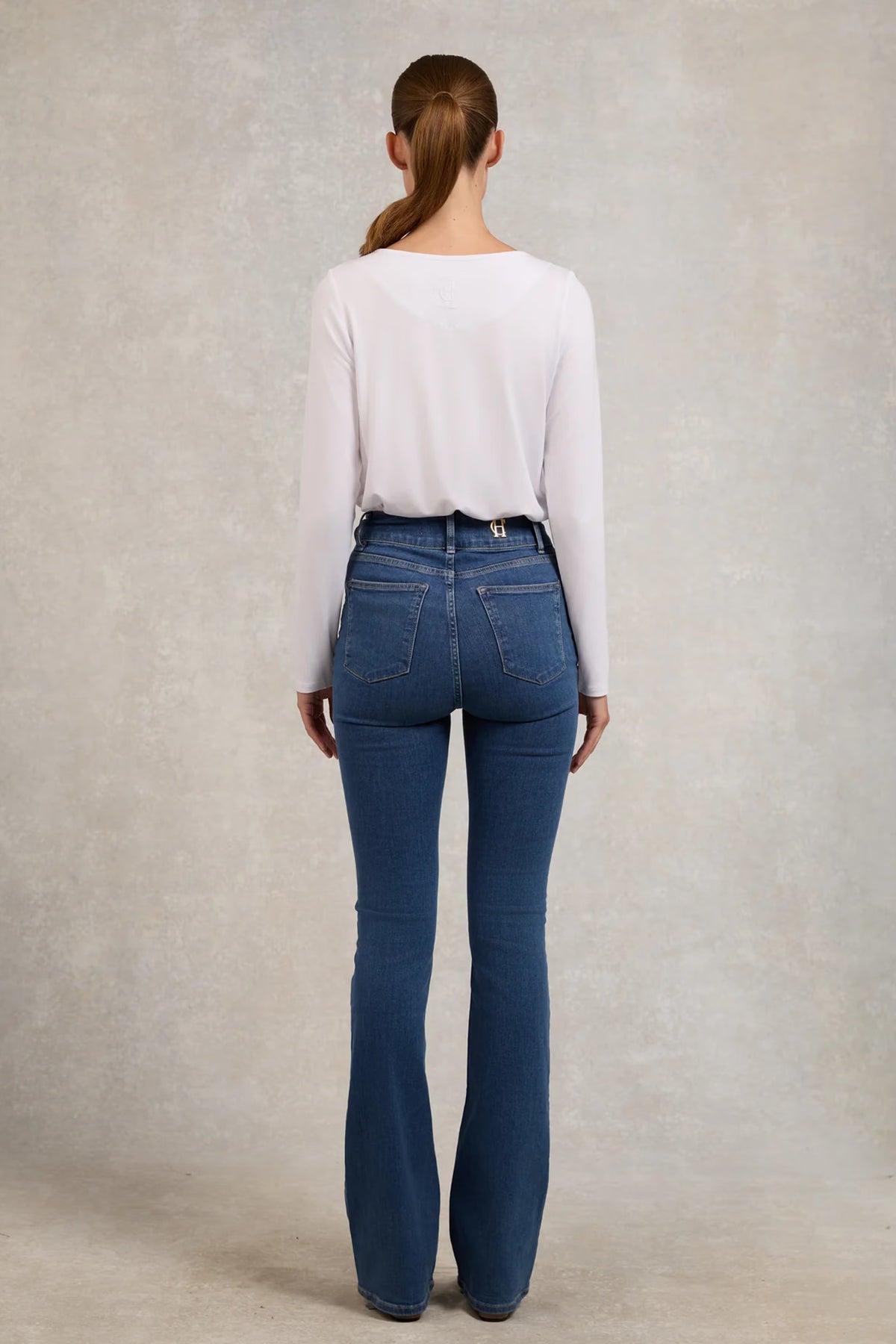 Holland Cooper High Rise Flared Jean #Colour_Denim