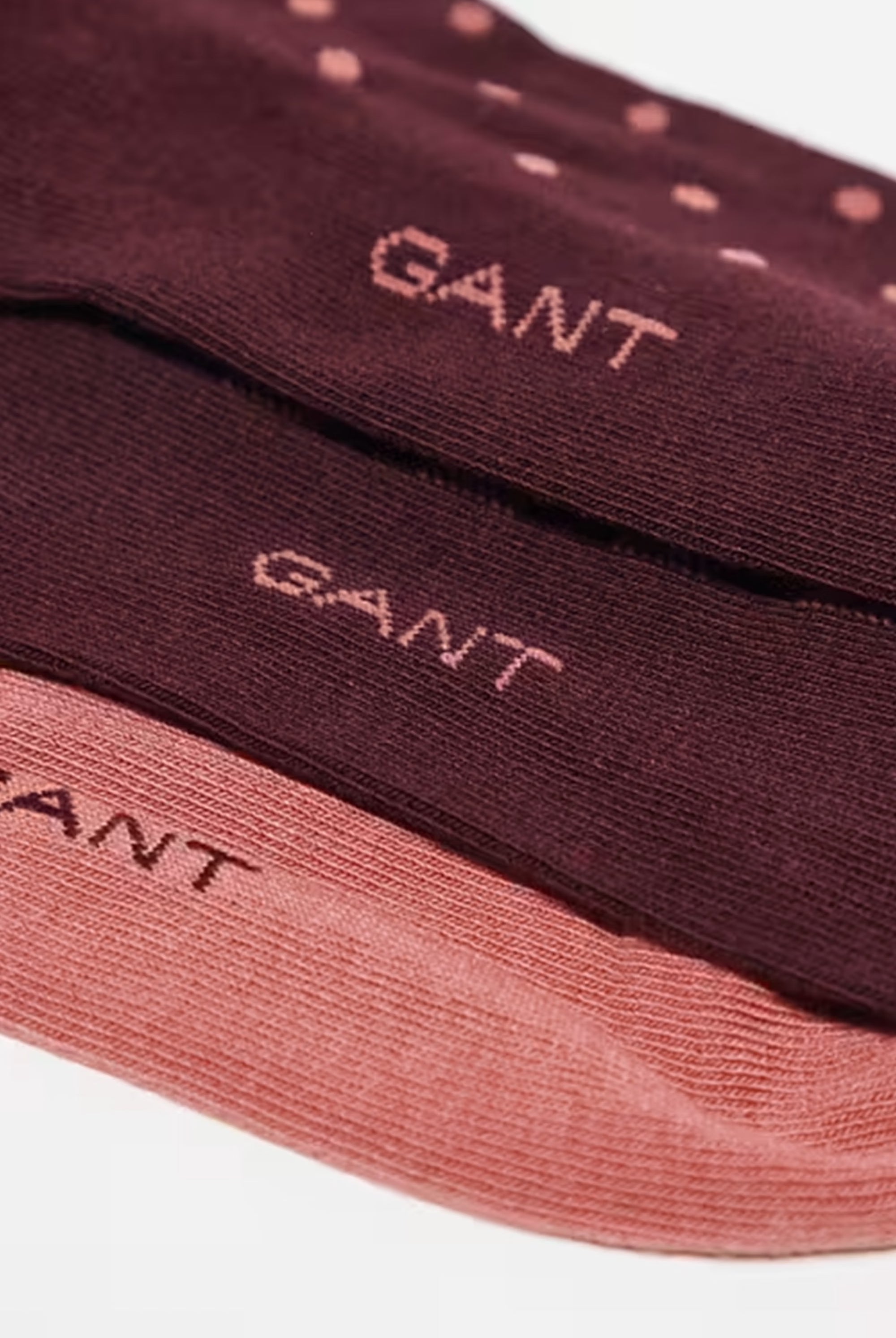 GANT Dot & Gingham Check Socks 3 Pack #Colour_Plum Wine