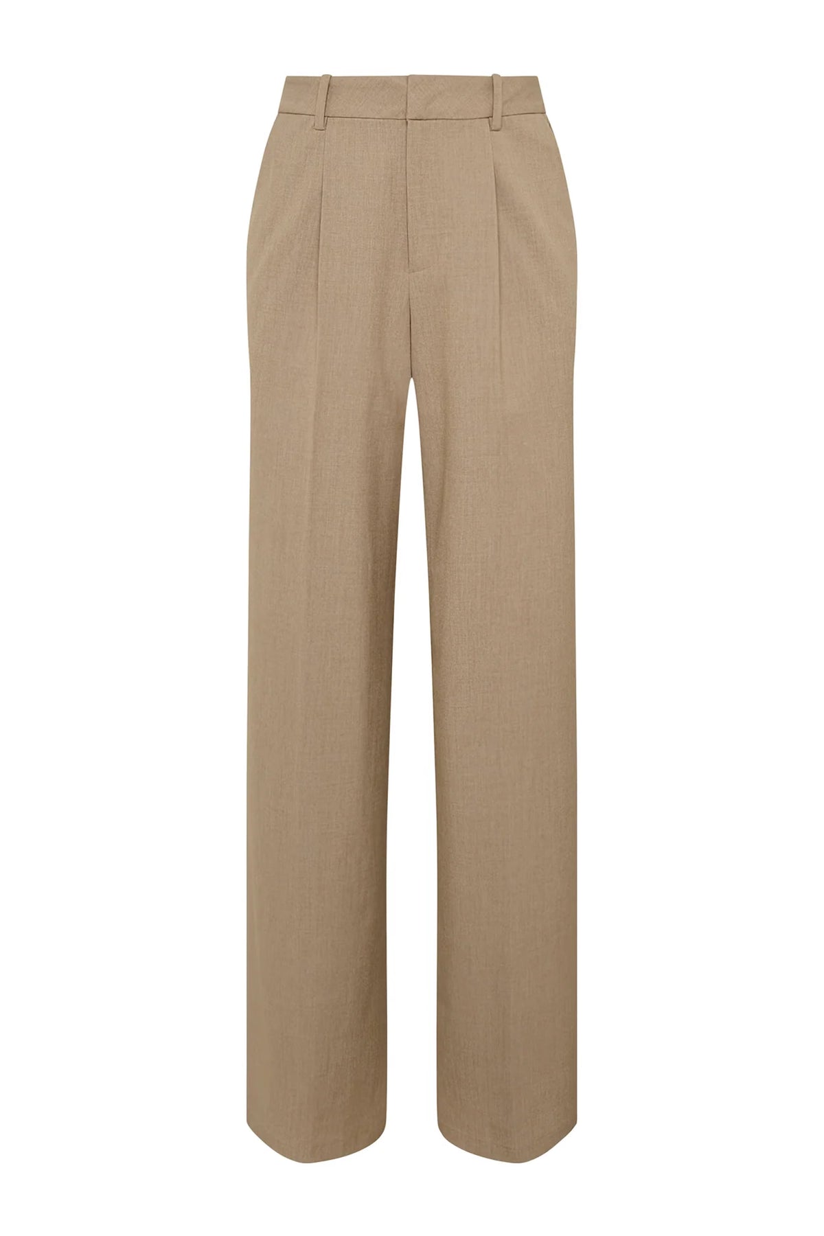 Holland Cooper Pleated Wide Leg Trouser #Colour_Fawn