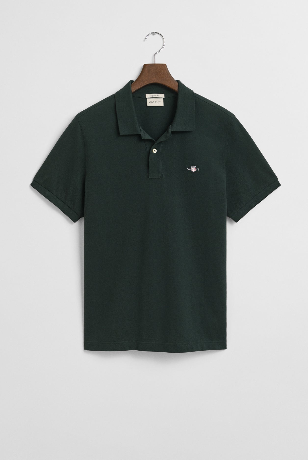 GANT Regular Fit Shield Short Sleeve Pique Polo #Colour_Tartan Green
