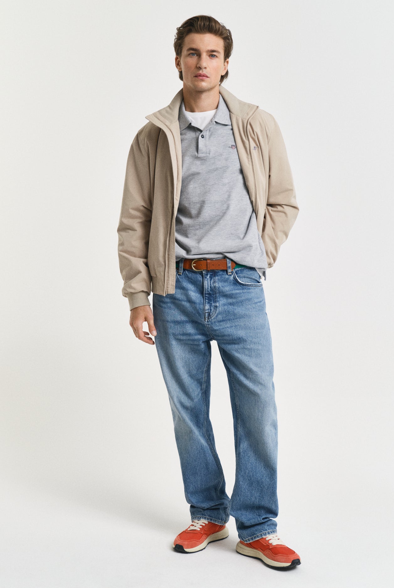 GANT Regular Fit Shield Short Sleeve Pique Polo #Colour_Grey Melange