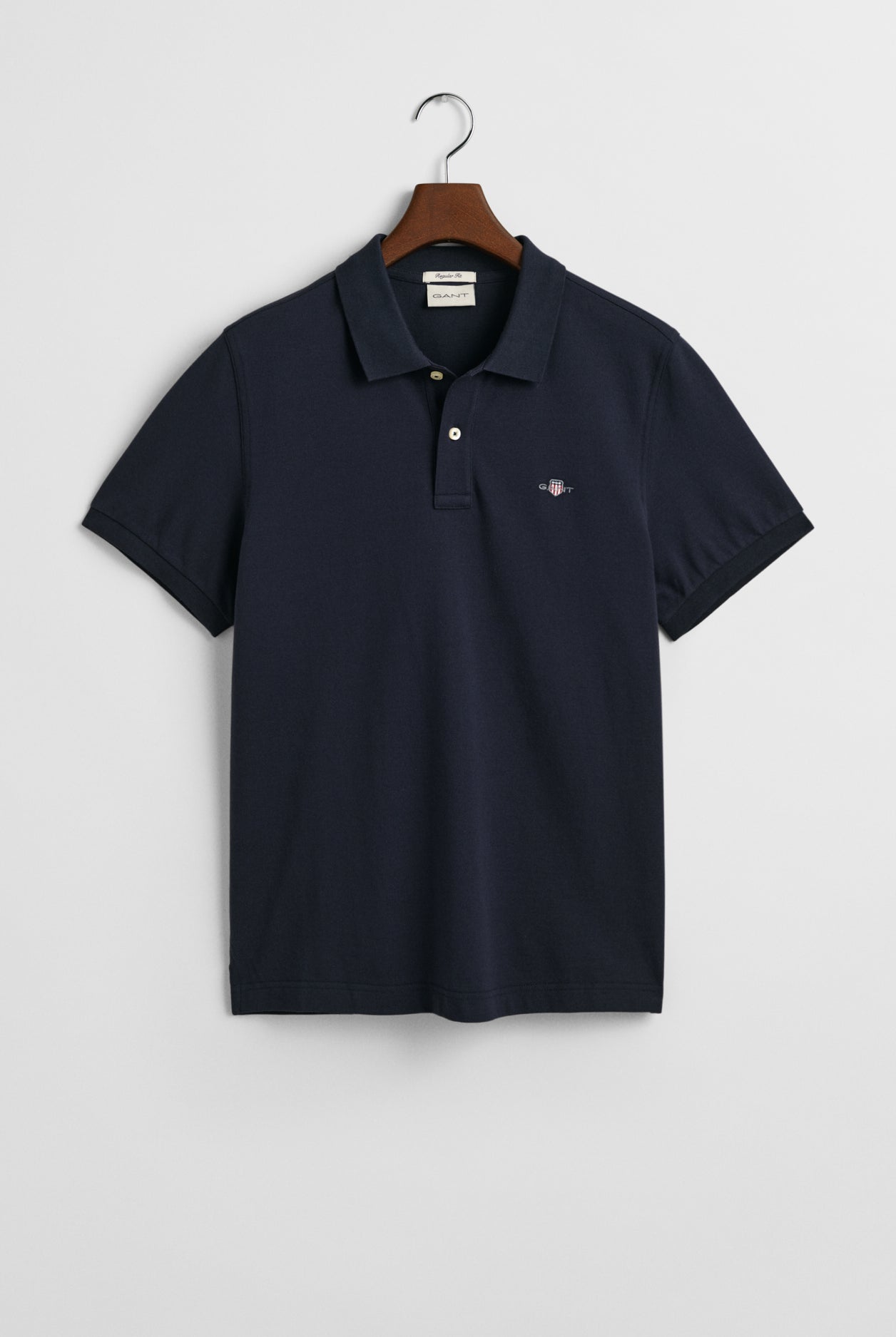 GANT Regular Fit Shield Short Sleeve Pique Polo #Colour_Evening Blue