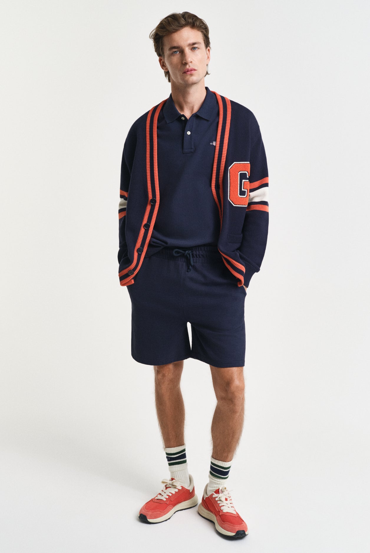 GANT Regular Fit Shield Short Sleeve Pique Polo #Colour_Evening Blue
