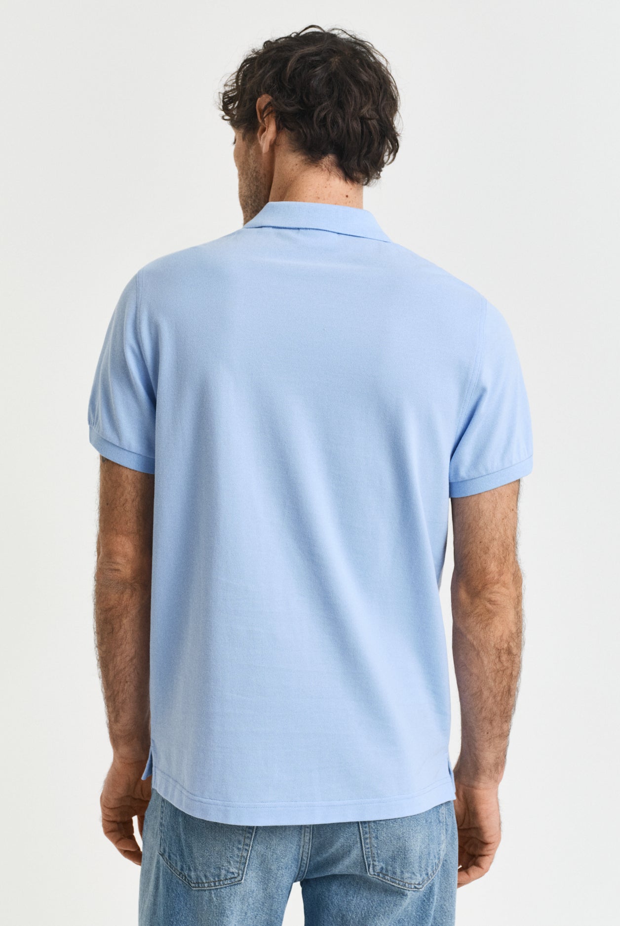 GANT Regular Fit Shield Short Sleeve Pique Polo #Colour_Capri Blue