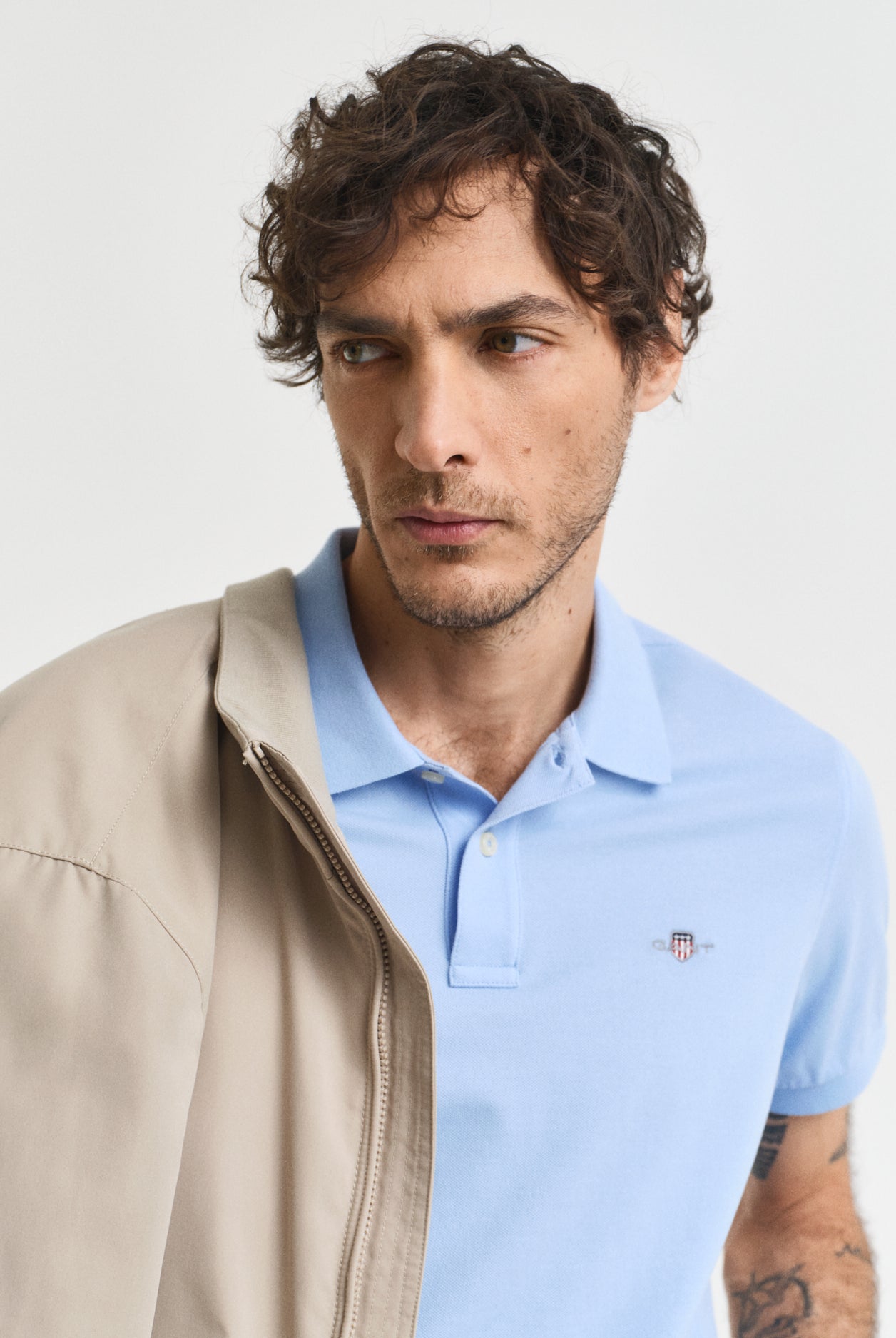 GANT Regular Fit Shield Short Sleeve Pique Polo #Colour_Capri Blue