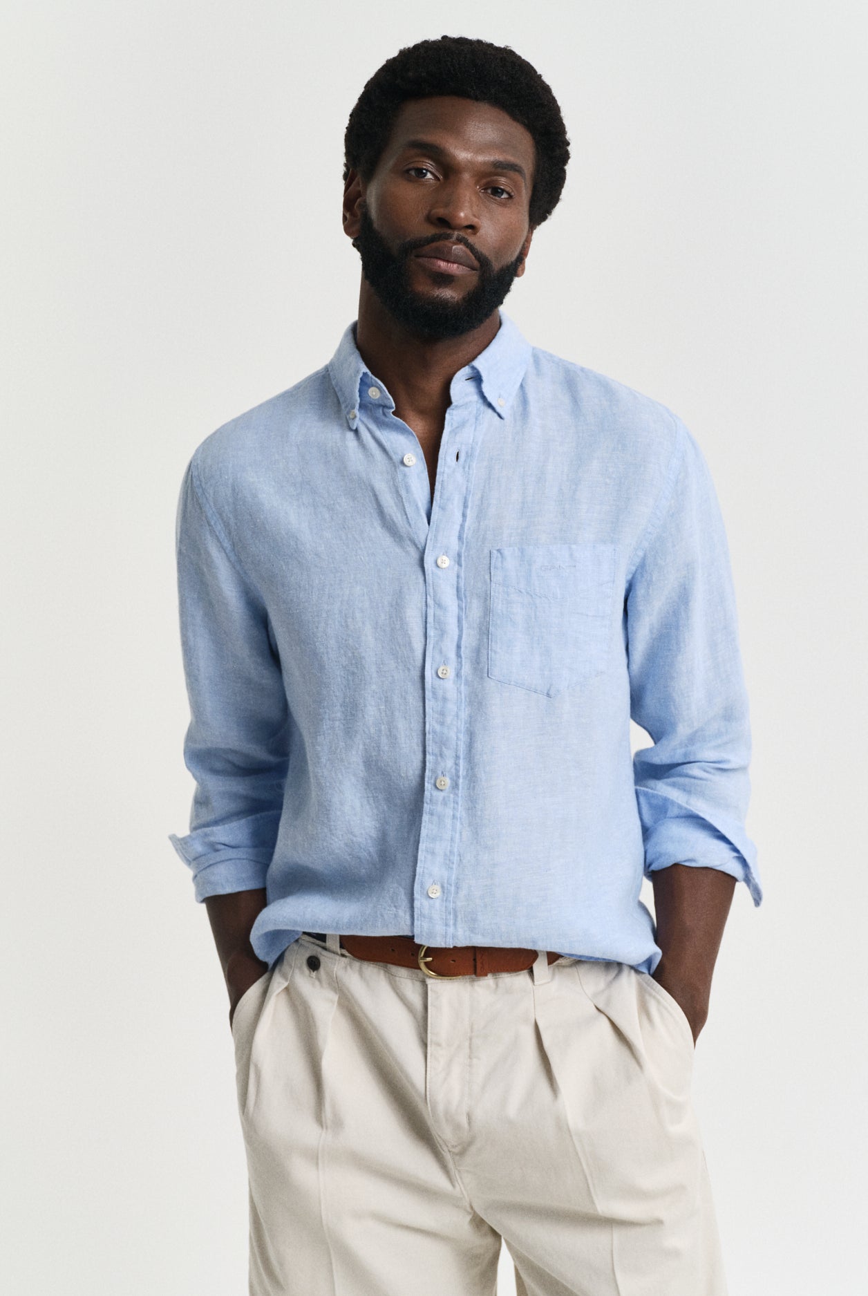 GANT Regular Linen Shirt #Colour_Capri Blue