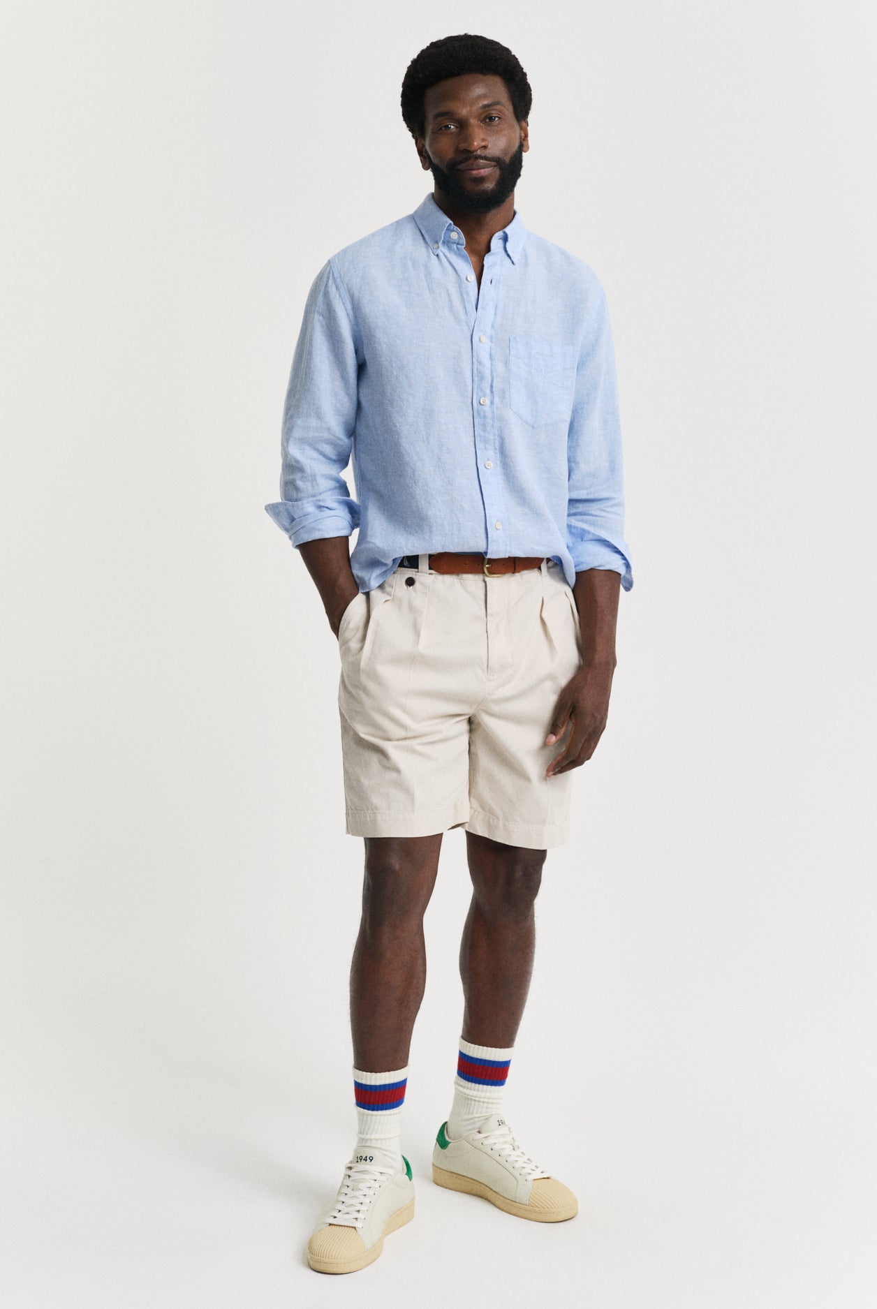GANT Regular Linen Shirt #Colour_Capri Blue